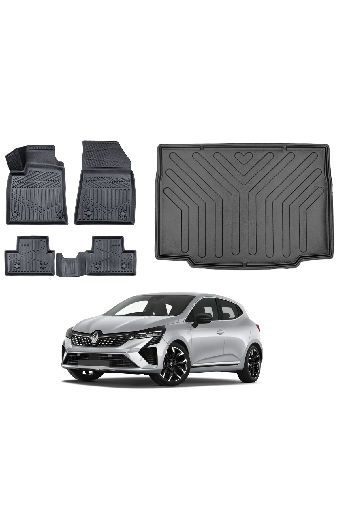 OTO EXPRESS Renault Clio 5 2019 Sonrası 3d Bagaj Havuzu 3d Havuzlu Paspas Takımı