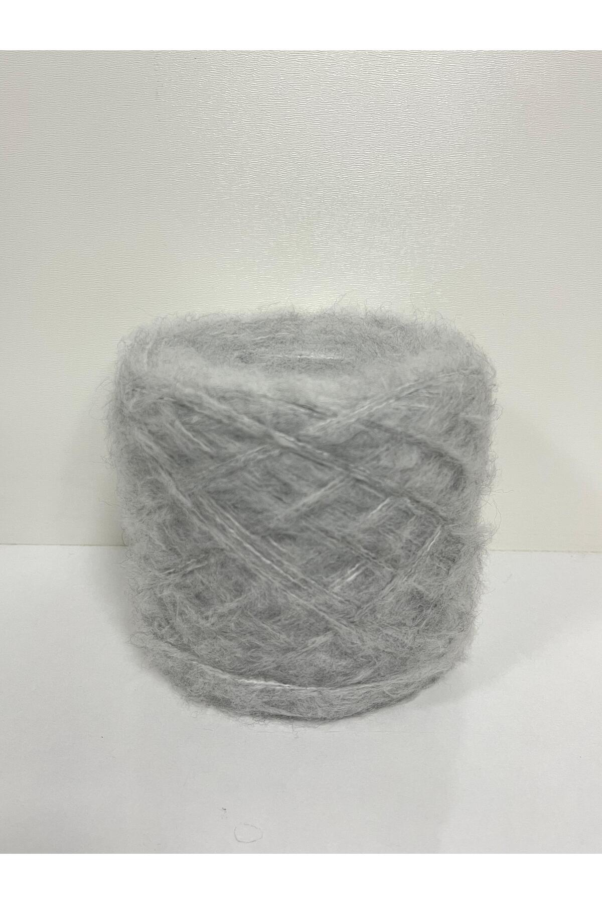 göçer Örgü İpi Açık Gri Moher Akrilik Sade Renk El Örgü İpi Yumaklar 100gr