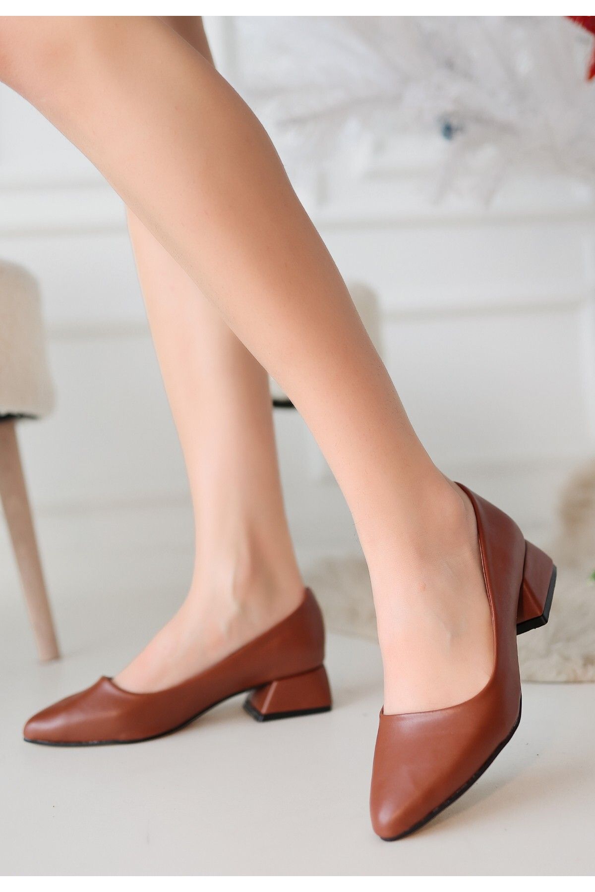 Moka Shopin-Mokashopin Desniy Tan Skin Heeled Shoes 1