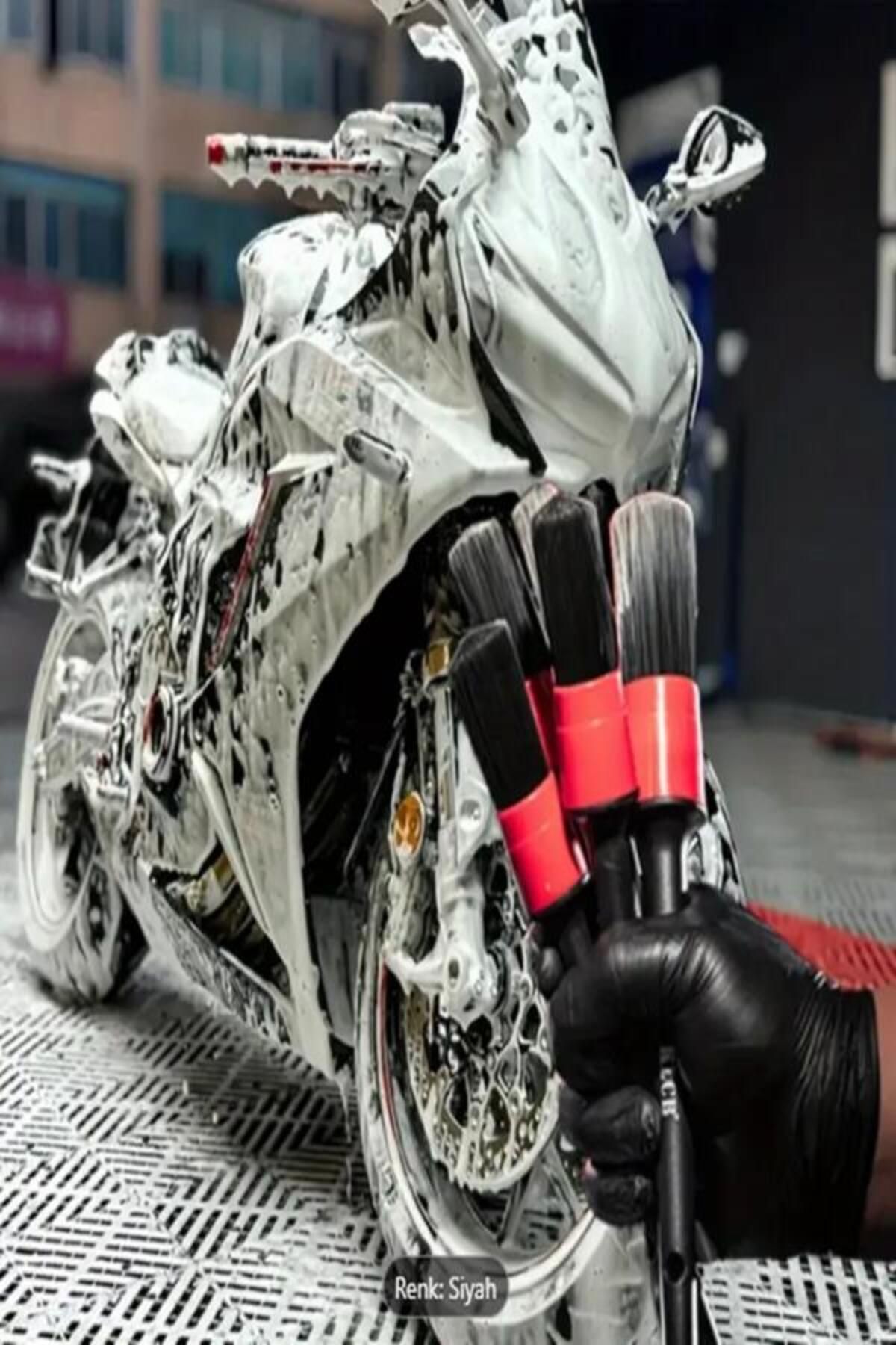 5 Parça Oto Ve Motosiklet Detaylı Fırça Seti , Farklı Boyutlarda 5 Adet Oto Yıkama Temizleme Fırçası