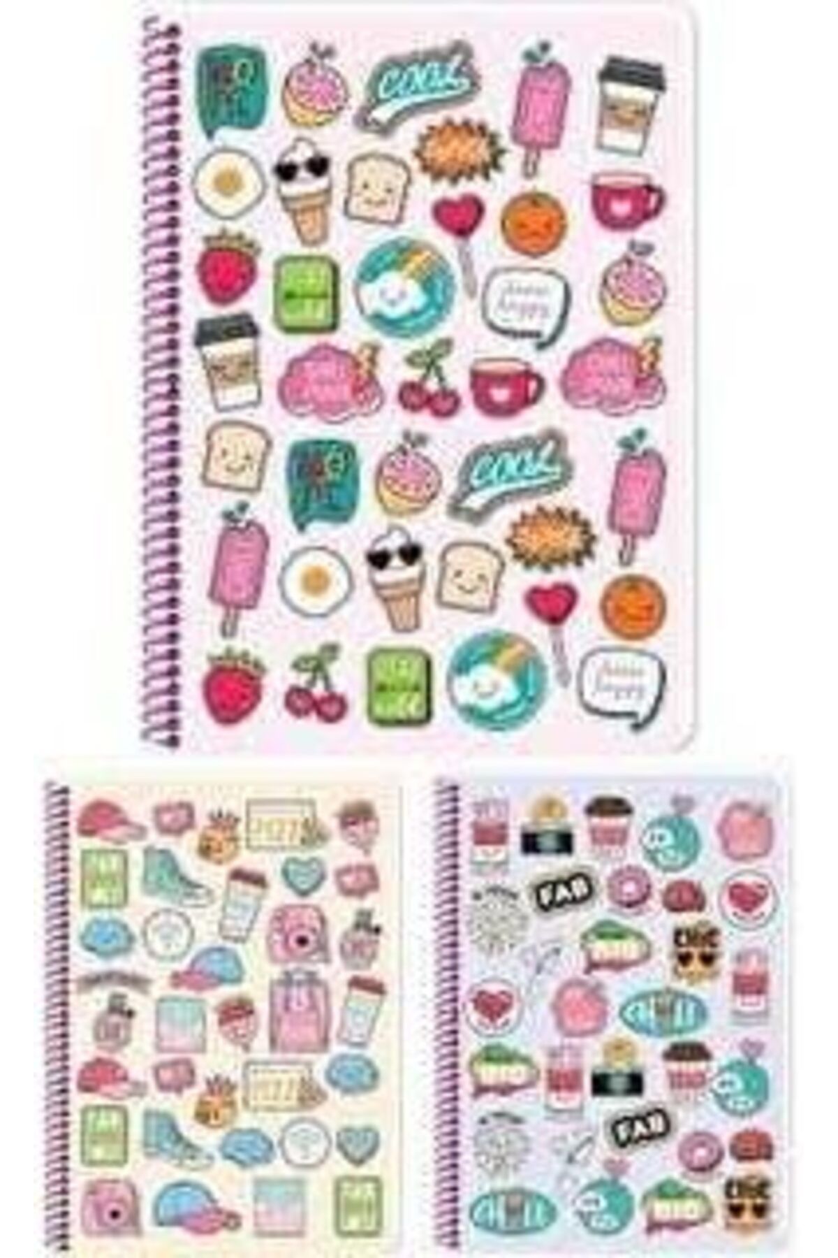 STOREMAX efshopx Color A4 80 Yaprak Çizgili PP Kp. Spiralli Sweet Fun Defter New Desing 1002192