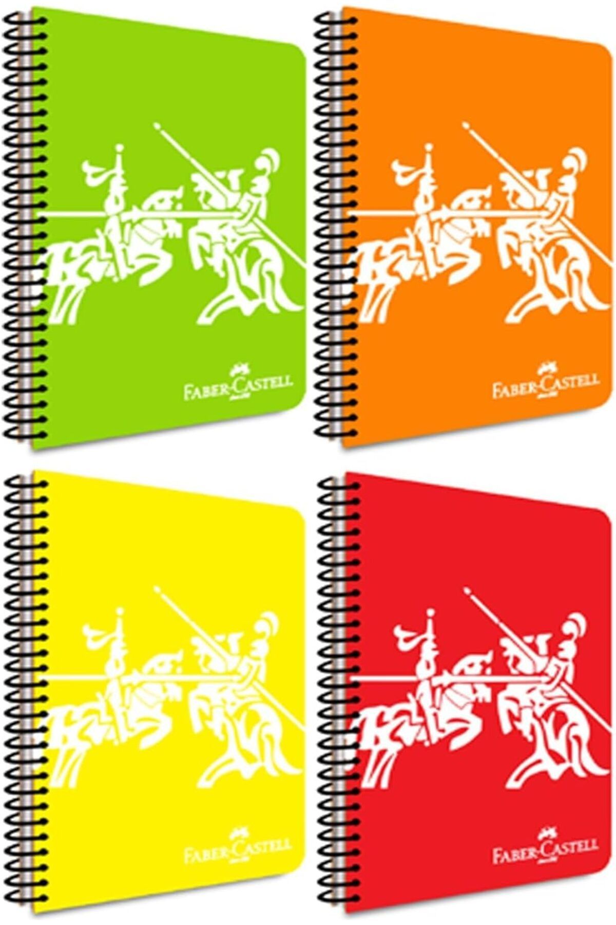 STOREMAX efshopx PP Kapak Knights Neon Spiralli Defter 120 Yaprak Düz New Desing 1002192