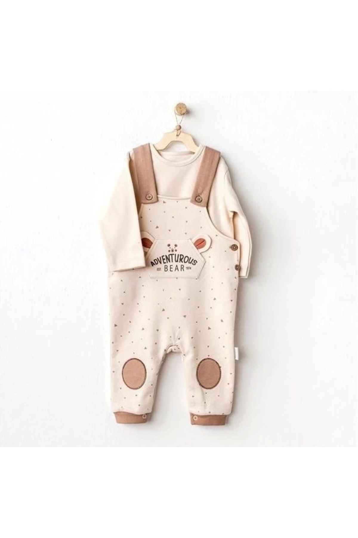 andywawa Ac25027 Adventurous Bear Bebek Salopet Takım Beige