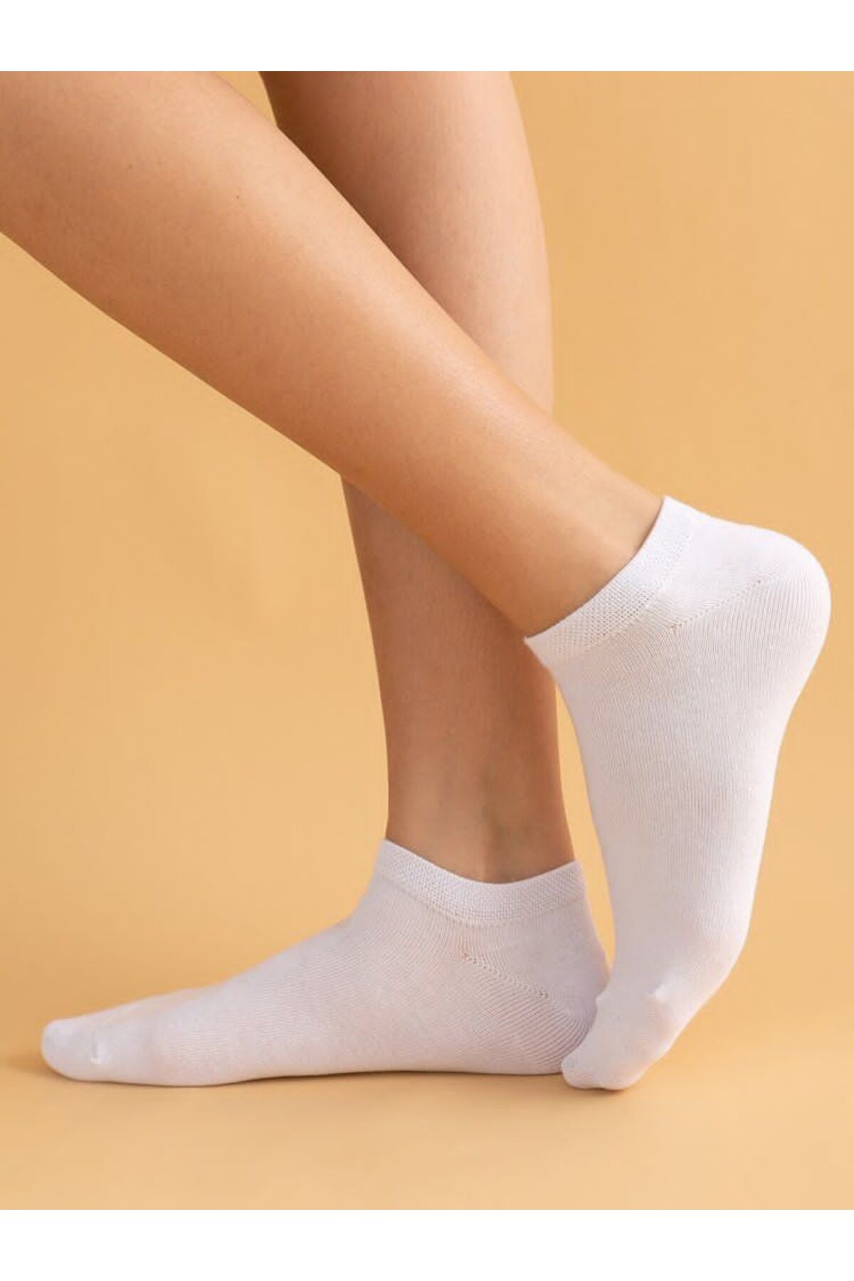 5-pack Solid Color White Short Women's Socks