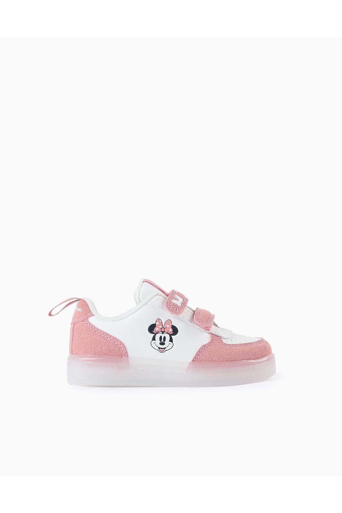 Ziddy-LIGHT-UP TRAINERS FOR BABY GIRLS 'MINNIE' WHITE/PINK 1