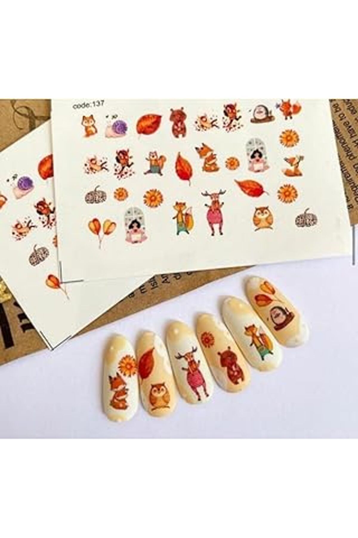 YTT Marketing Son Bahar Desenli Tırnak Dövmesi Tırnak Tattoo Nail Art Tırnak Sticker Scanm86