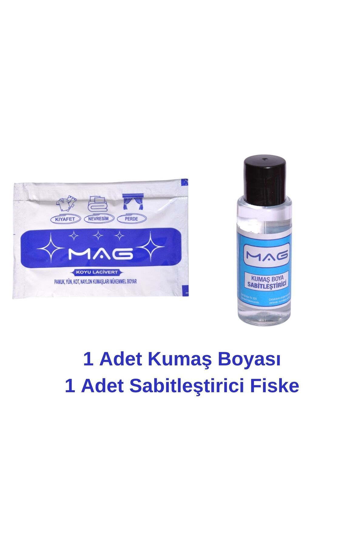 Mag Shoes Care Mag Kumaş Boyası Koyu Lacivert 1 Paket + 1 Paket Sabitleştirici Fiske