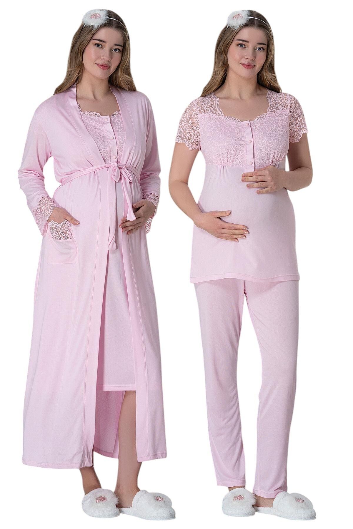 Starpink Hamile & Lohusa, 4'lü Pijama & Gecelik ve Sabahlık Starpnkr5pnk