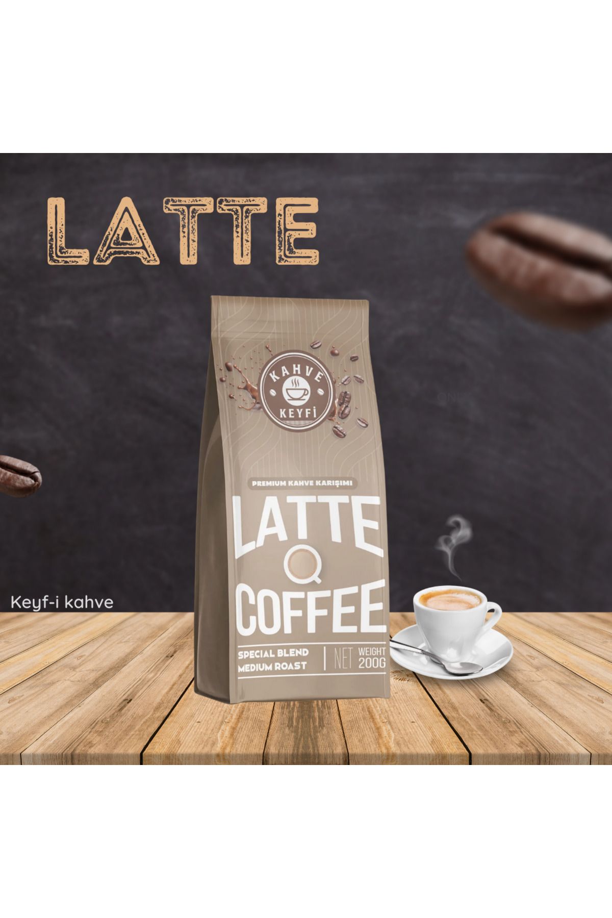 Kahve Keyfi Latte - 200 GR Espresso'nun derin ve zengin aroması - Yumuşak içim