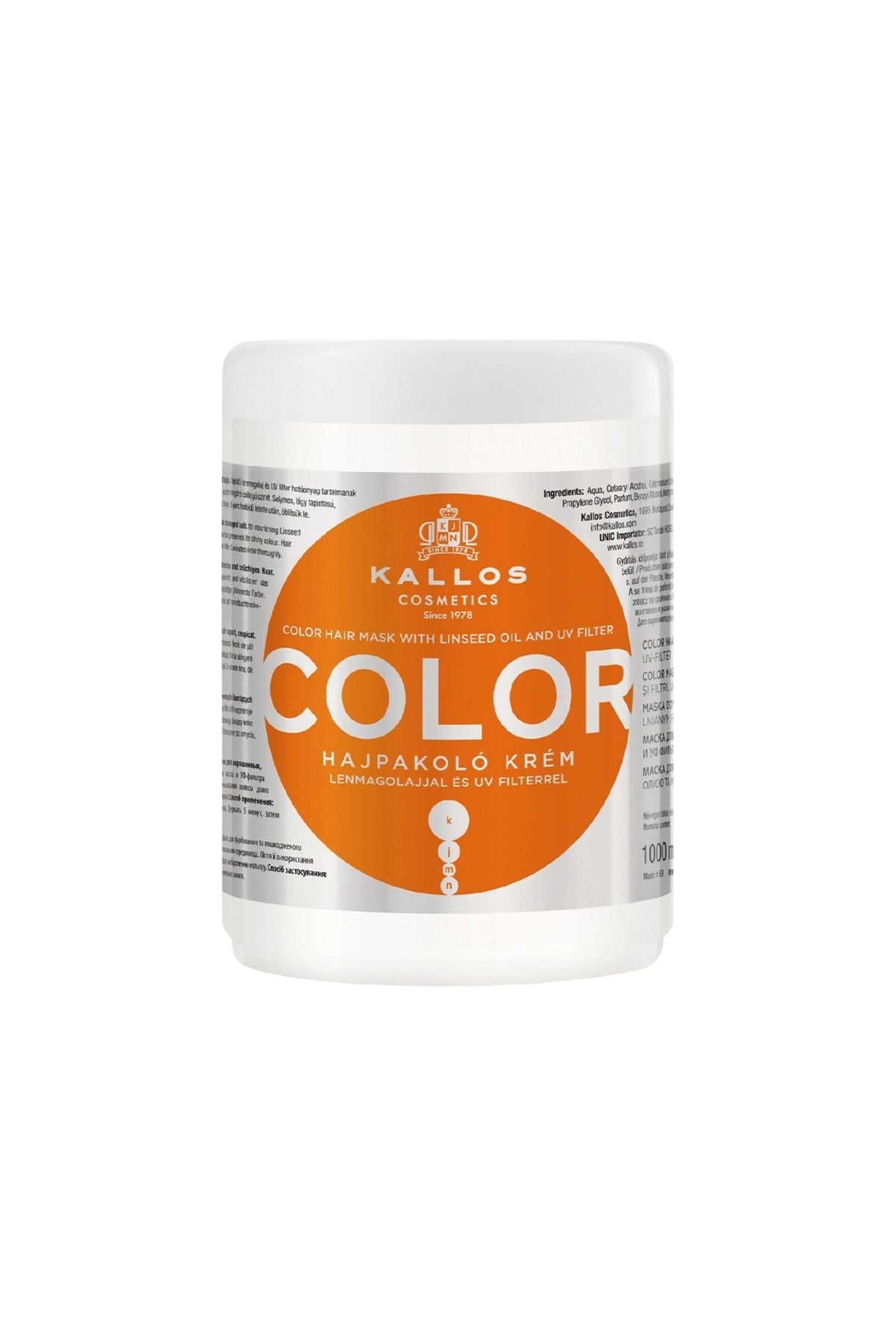 ماسک مو مردانه و زنانه KALLOS KJMN DYEED برای مراقبت از 1000 میل 586137 Kallos Cosmetics