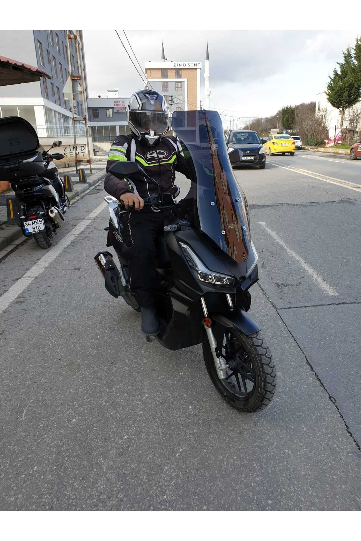 Skyjet Rivero 125 Siperlik Ön Cam 2025 Model 78cm Siyah Renkli 4mm UZUN CAM