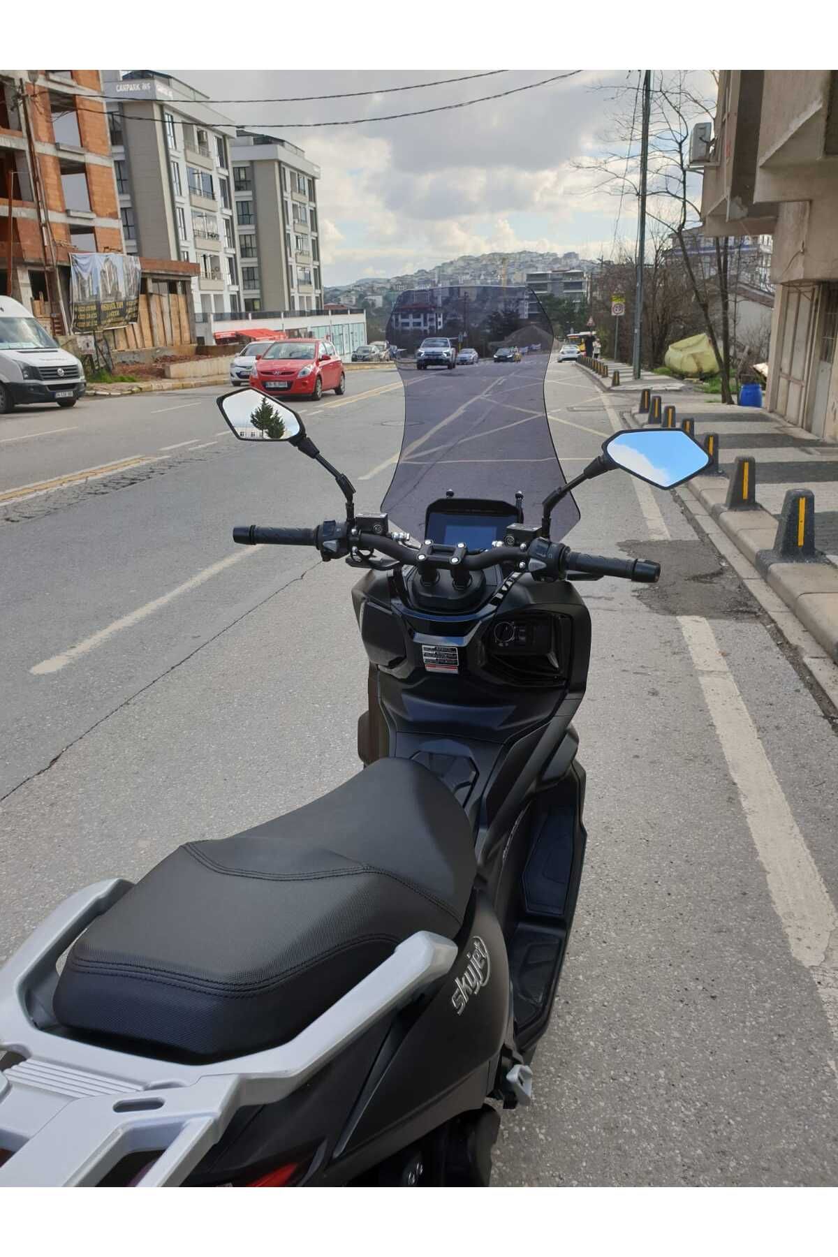 Skyjet Rivero 125 Siperlik Ön Cam 2025 Model 75cm Füme Renkli 4mm UZUN CAM