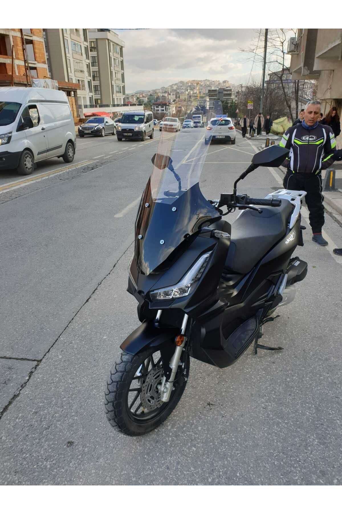 Skyjet Rivero 125 Siperlik Ön Cam 2025 Model 78cm şeffaf Renkli 4mm UZUN CAM