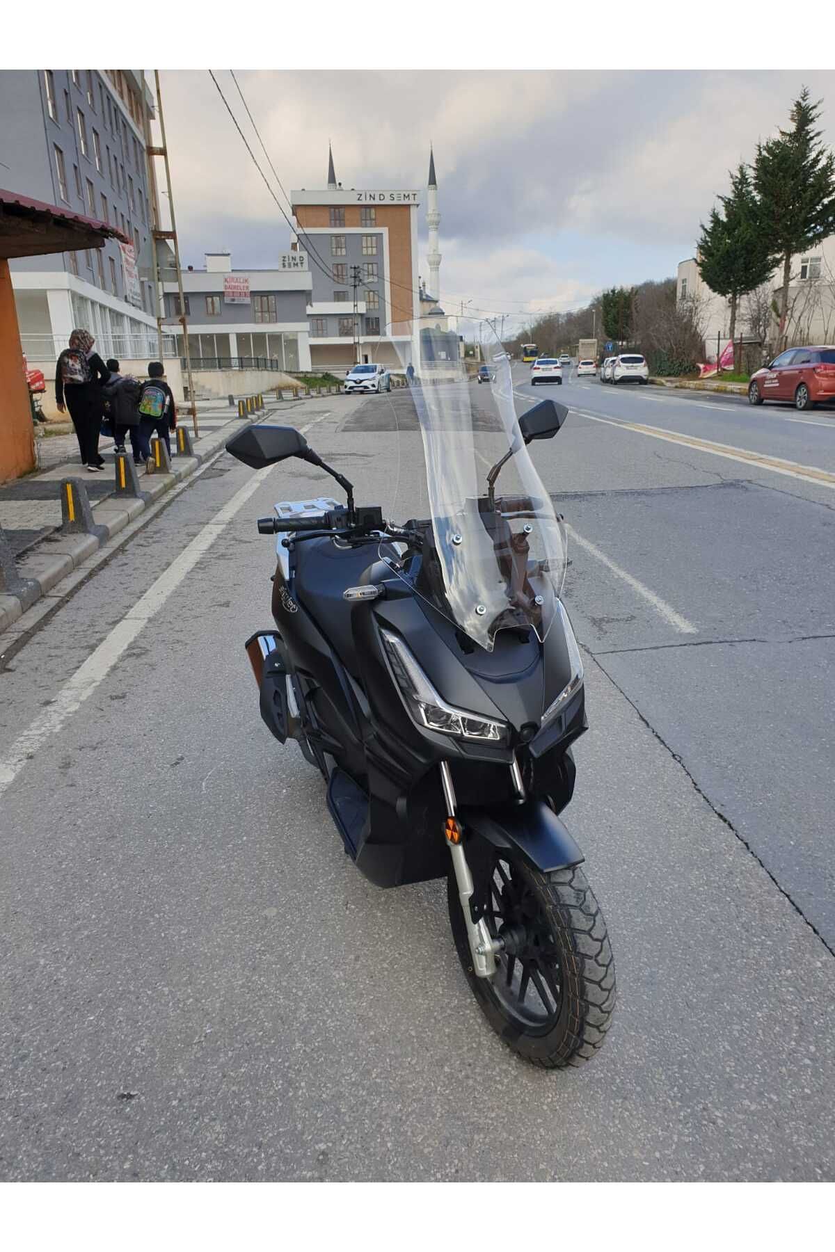 Skyjet Rivero 125 Siperlik Ön Cam 2025 Model 75cm Şeffaf Renkli 4mm UZUN CAM