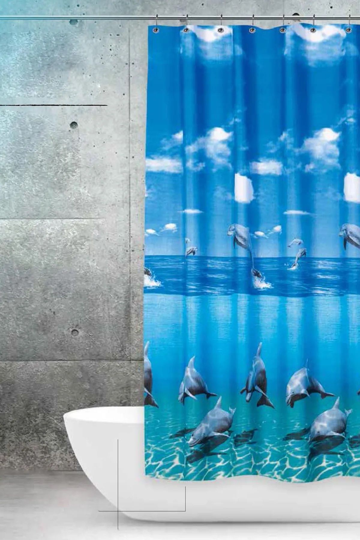 ilhanhome Banyo Perdesi Duş Perdesi Çift Kanatlı 120x200cm BP8852-120X200