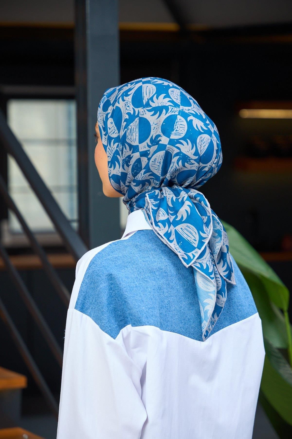 İpekhan-Esarfa Soft Harmony Collection - Albastru Gri 1182-15 4