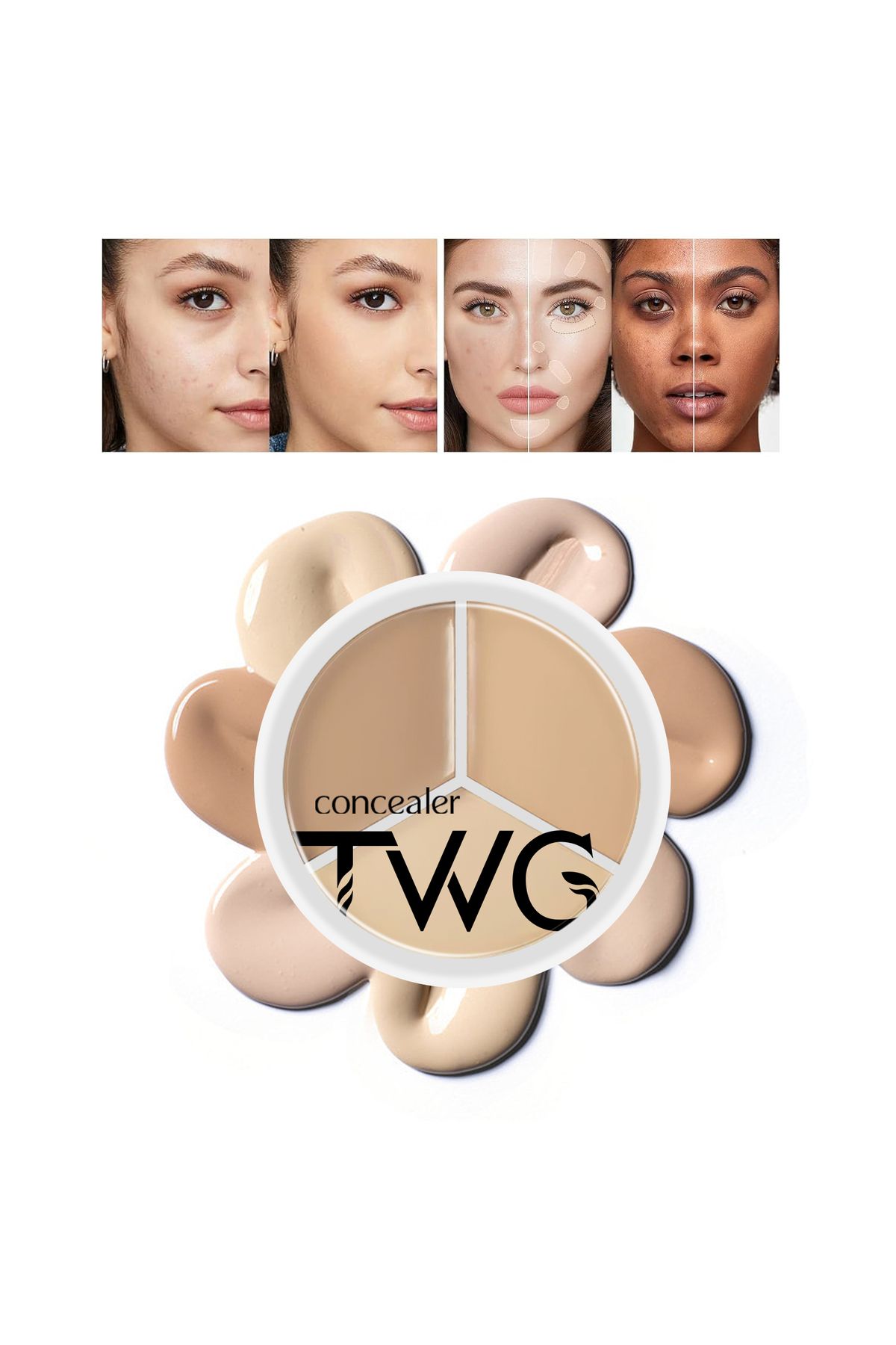 twg-Three Color Foundation Concealer with 3 Different Shades 3
