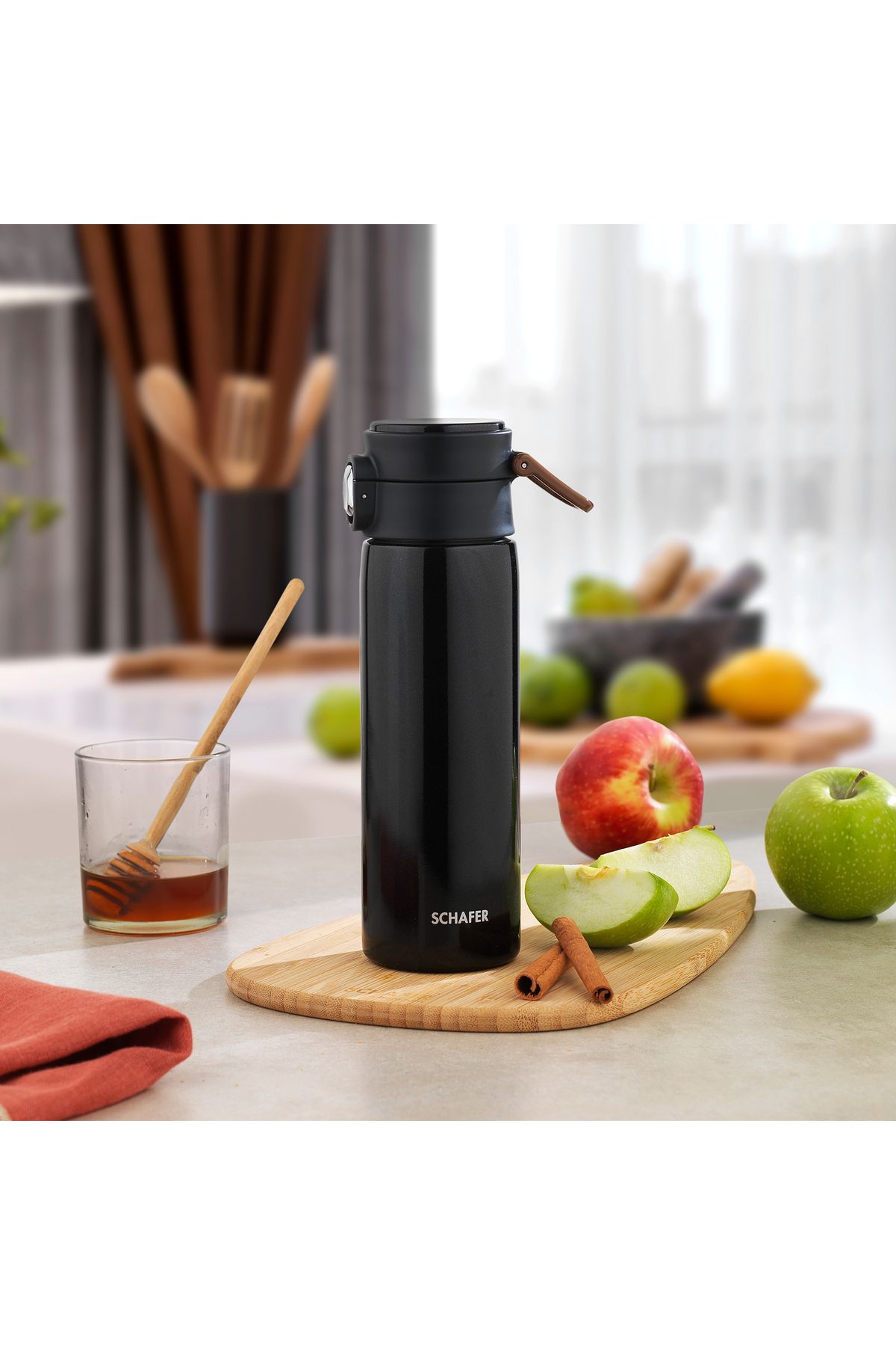 فلاسک مشکی Termos Man Iron 420 میل سیاه Schafer