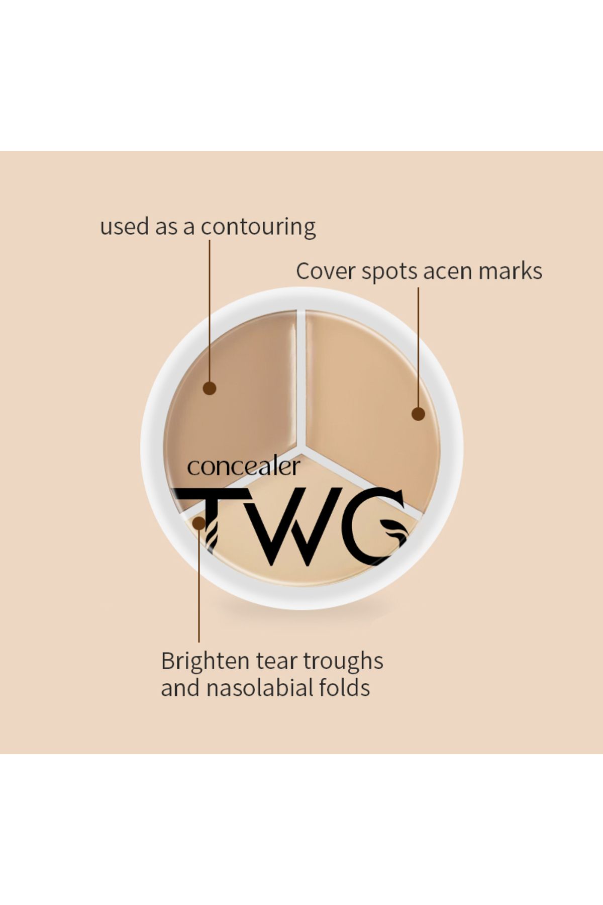 twg-Three Color Foundation Concealer with 3 Different Shades 4