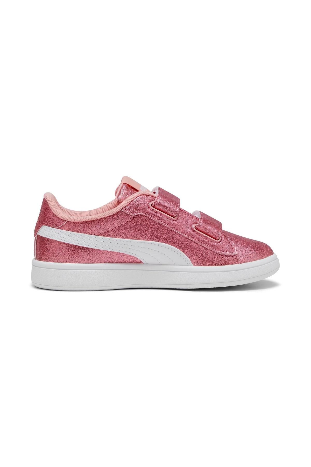 Puma-Smash 3.0 Glitz Glam V Ps Dziewczęce trampki Rozmiar 28-35 Biało-Różowe 4