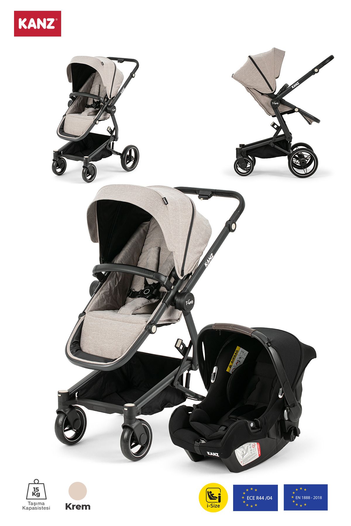 Kanz T-go Travel Sistem Bebek Arabası Bej