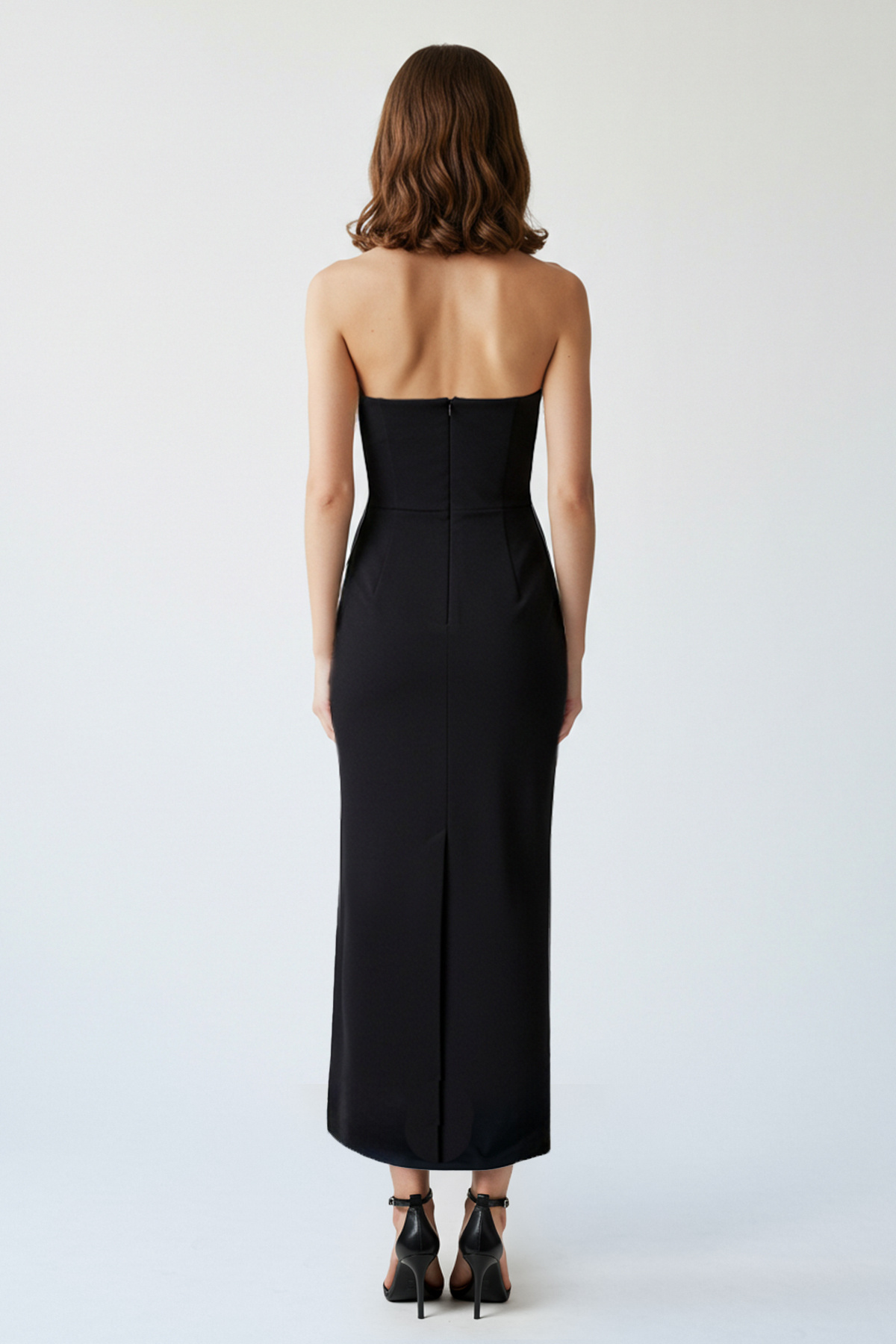 Trendyolmilla  Siyah Vücuda Oturan Parlak Taşlı Dokuma Abiye Gece Mezuniyet Elbisesi TPRSS25EL00019 - Görsel 2