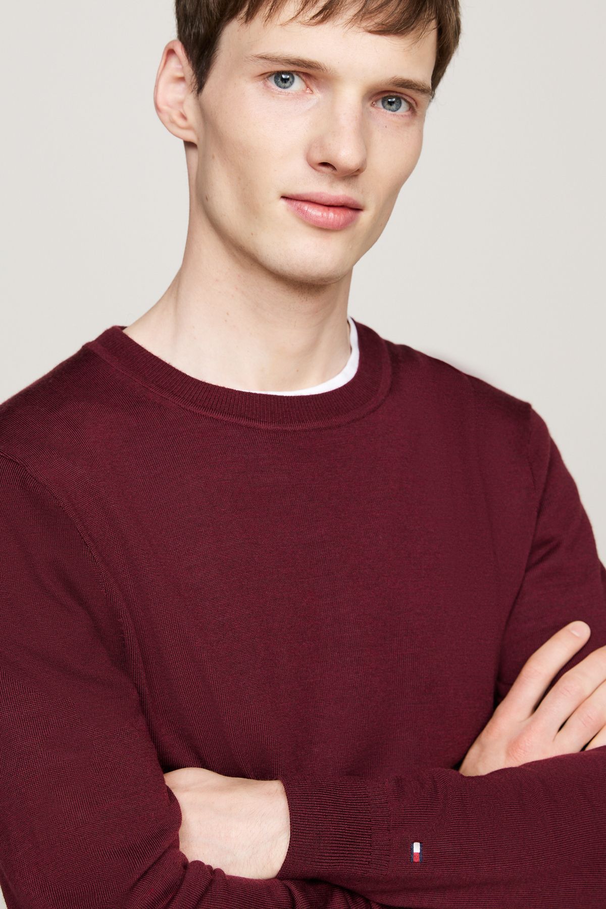 Tommy Hilfiger-Merino Crew Nikkei DC Fine Gauge - Gravírozott szövet 3