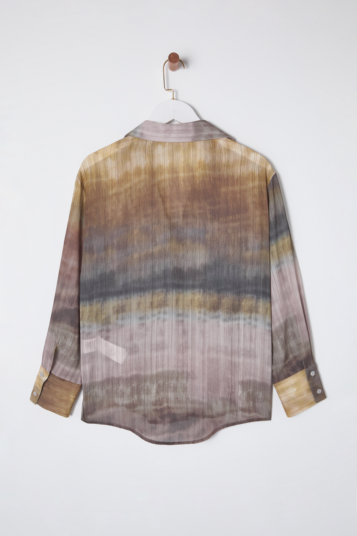 Trendyolmilla  Çok Renkli Renk Geçişli Şifon Kumaş Regula Normal Kalıp Dokuma Gömlek TWOSS25GO00037 - Görsel 9