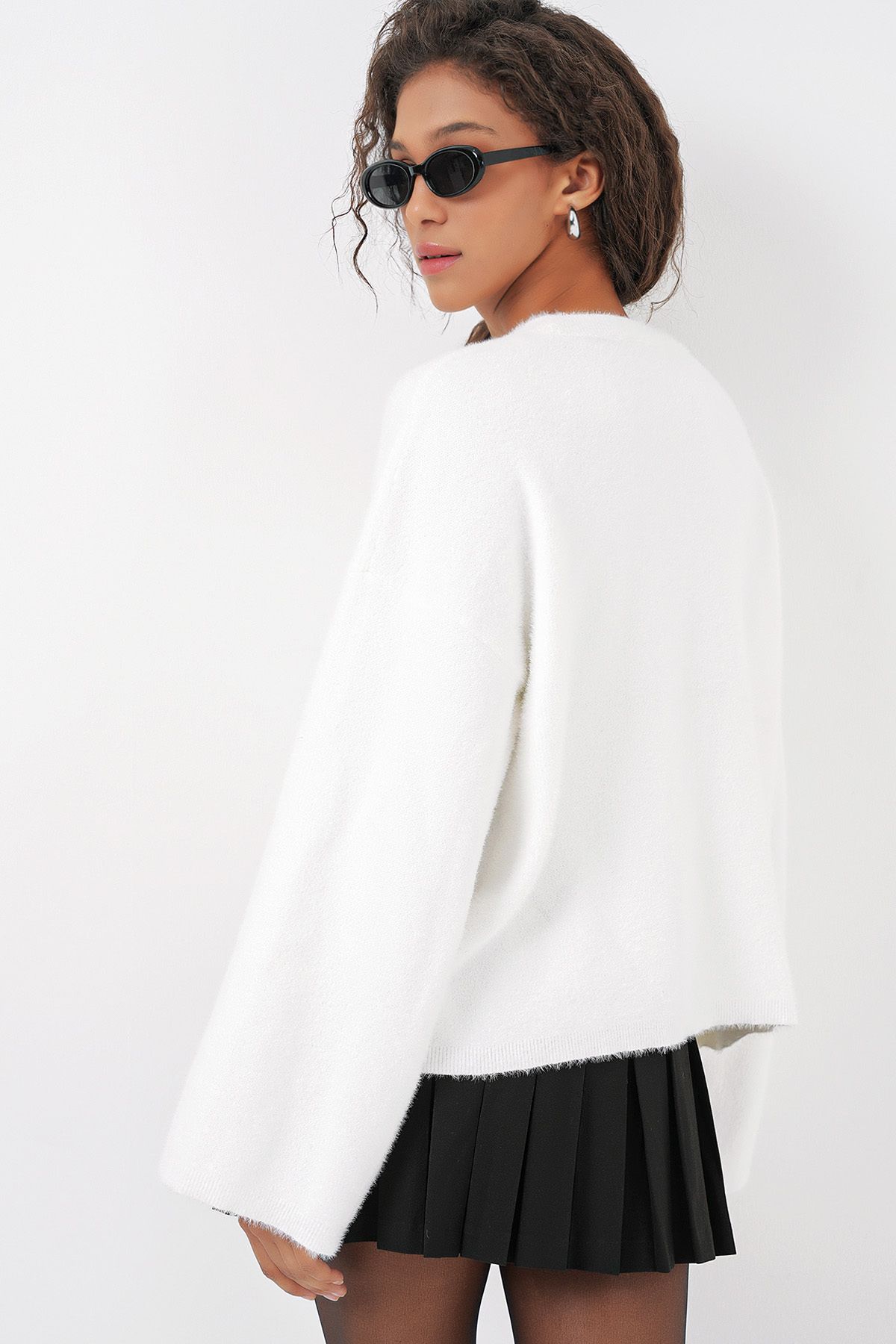 Bigdart-15915 Weich strukturierter Strickpullover – Weiß 6