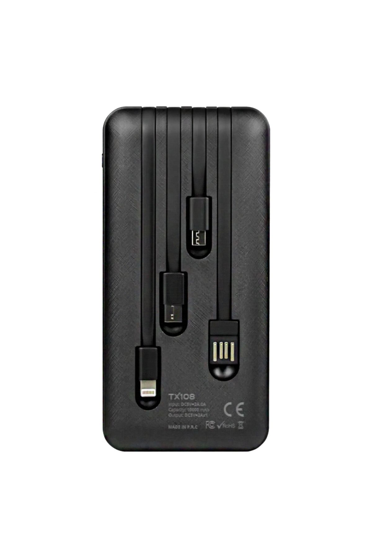 Drop Deposu-Powerway Tx108 10000 Mah Black Indicator Extra Wired 4-Output Powerbank (4172) 2