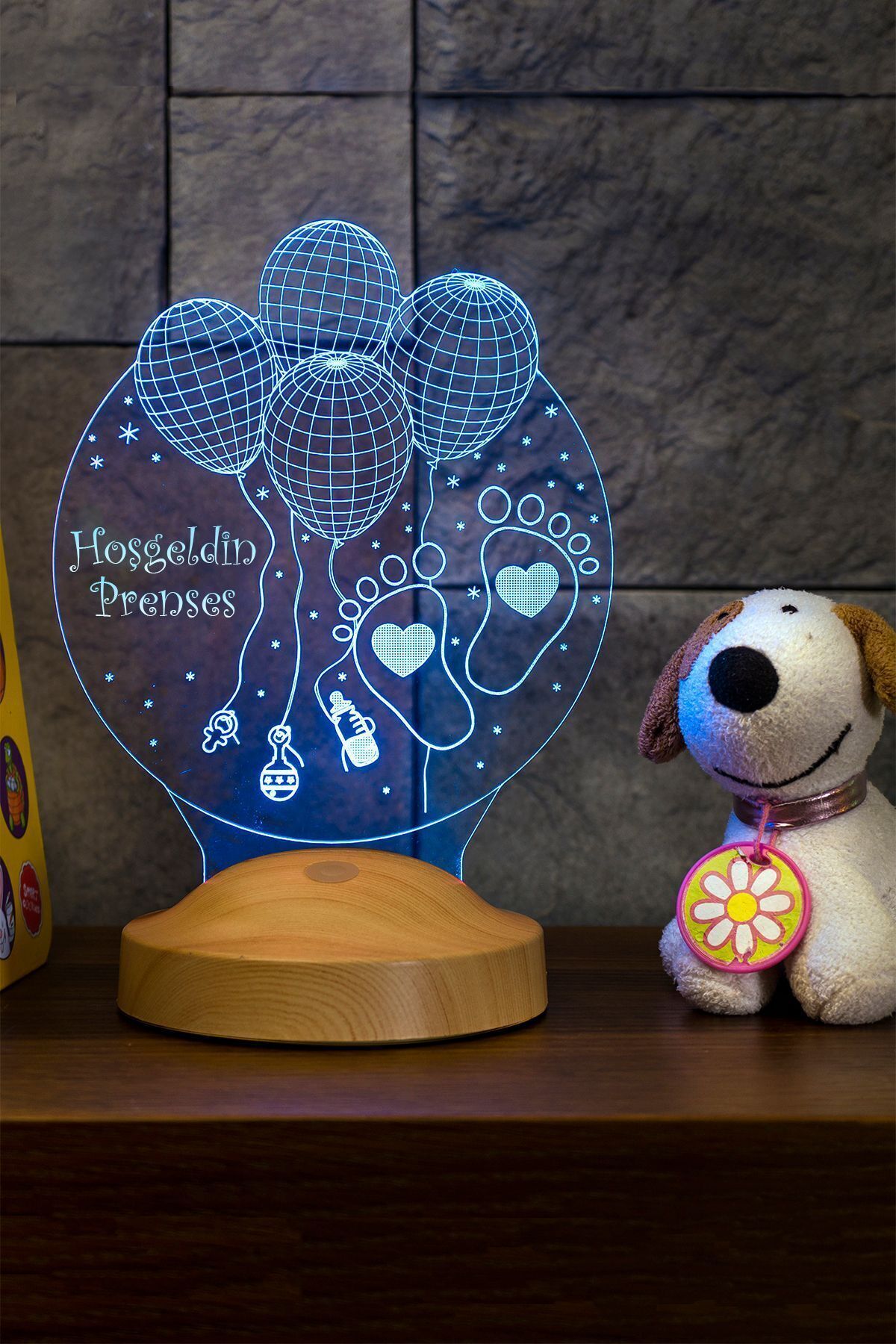 SEVGİLAMBASI Yeni Doğan Bebek Hediyesi, Kız Bebeğe Hediye, Hoş Geldin Bebek Hediyesi 3 Boyutlu Led Lamba fotoğrafı 7 (önizleme)