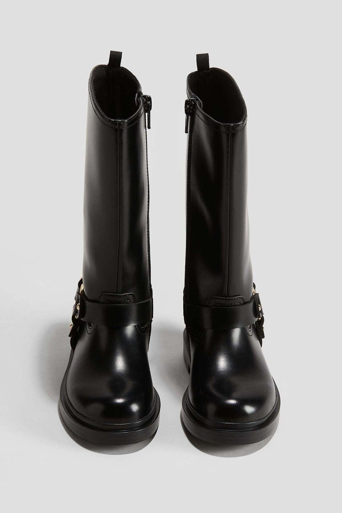 H&M-Calf-high biker boots 1