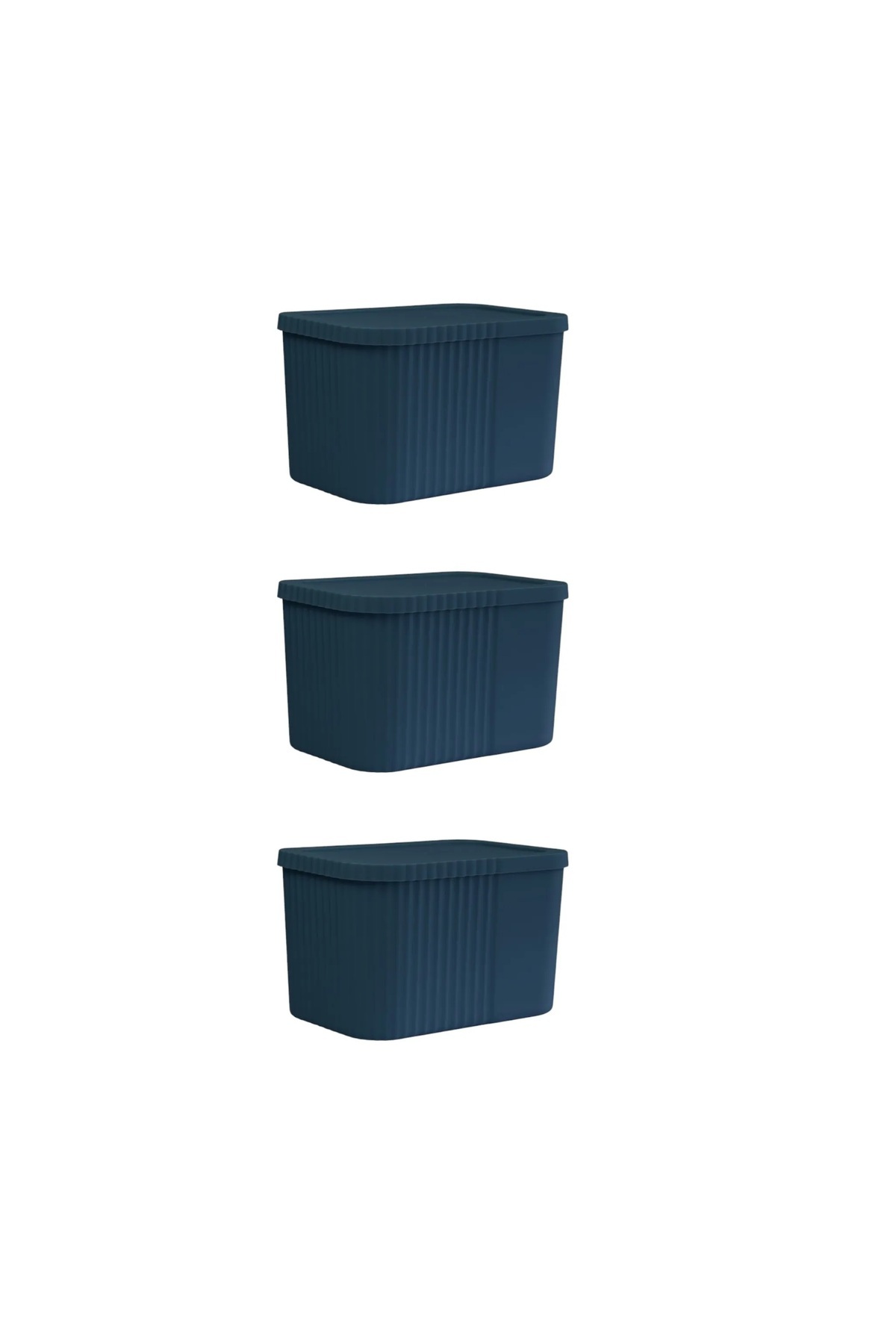 Dükkanönü-3 Pieces 6 Liters Midi Multi-Purpose Storage Box with Lid - Towel, Cosmetic Personal Item Organizer 1