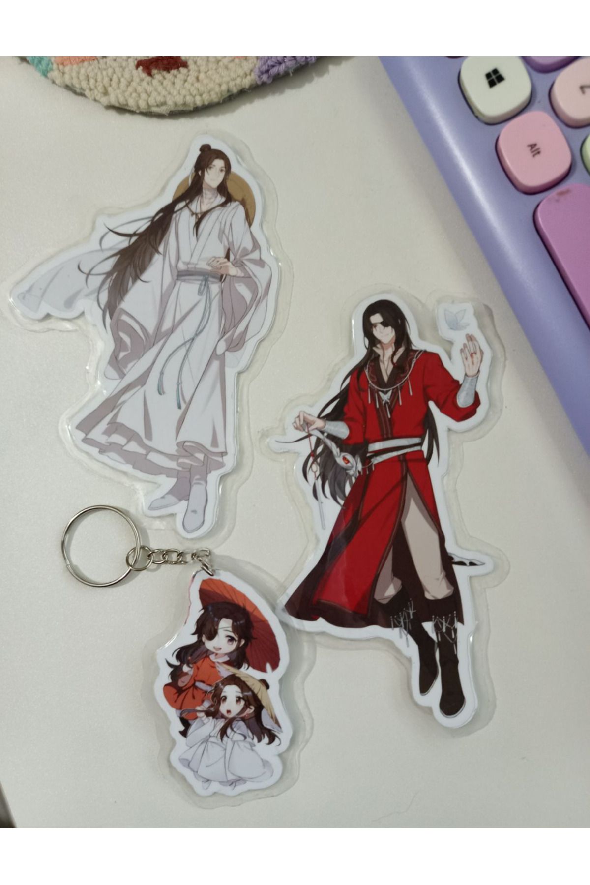 nihonwosekai TGCF Heaven Official's Blessing Tian Guan Ci Fu Anime Kitap Ayracı Anahtarlık Seti