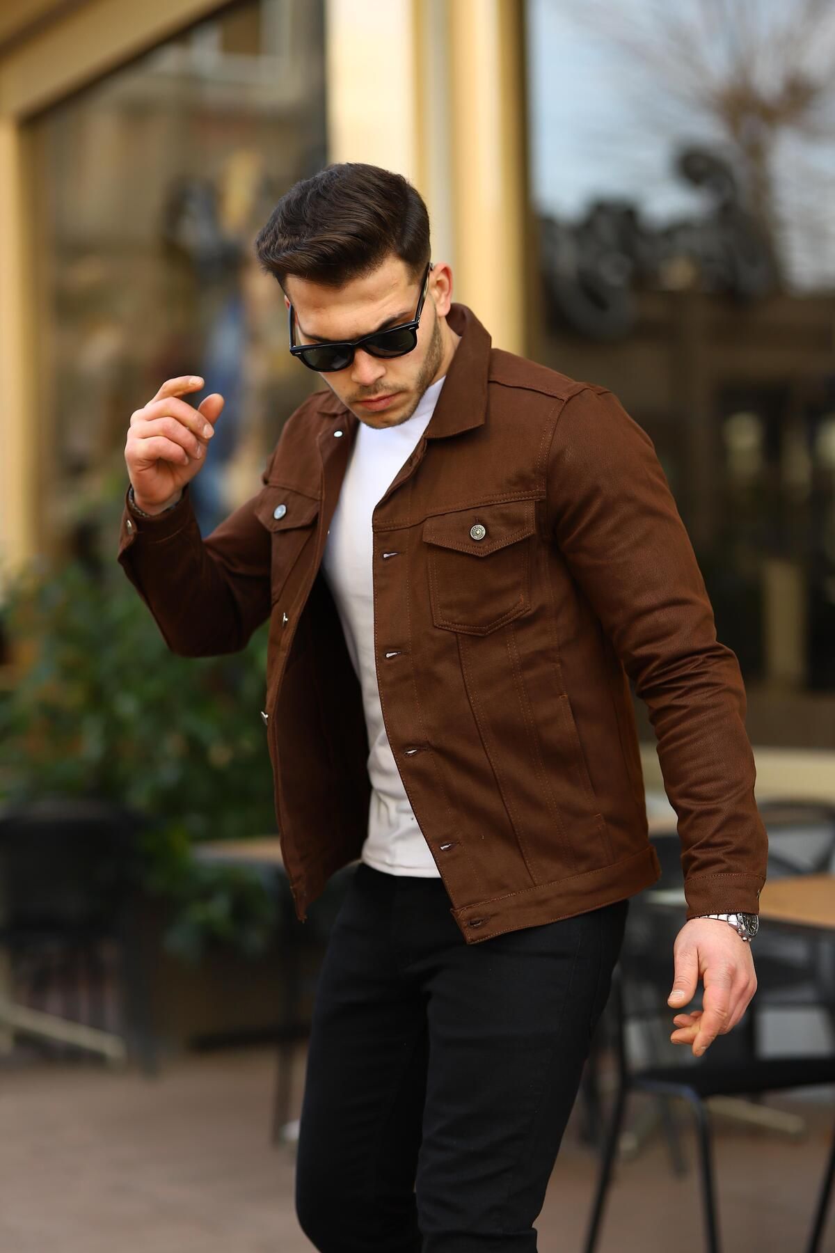 Pobudo-Brown Color Denim Jacket 2