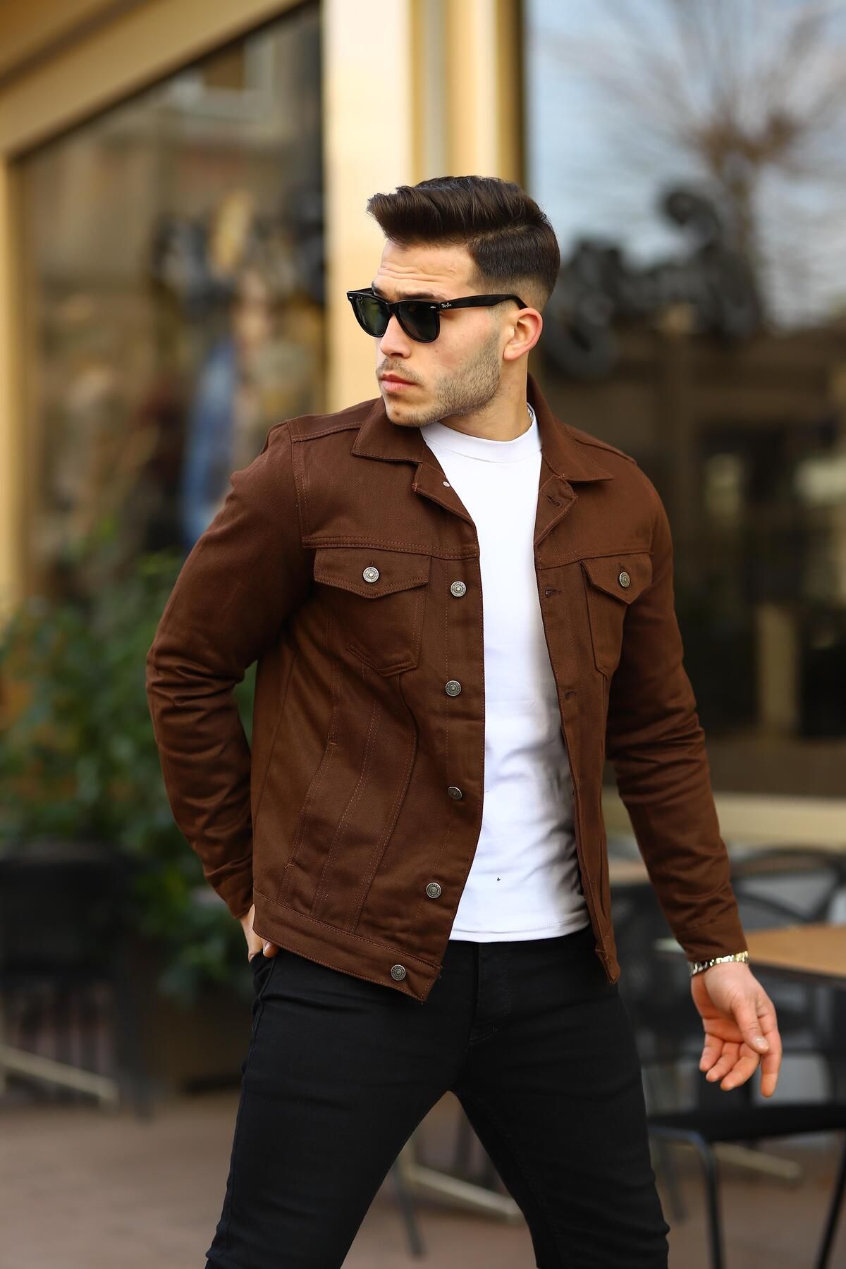 Pobudo-Brown Color Denim Jacket 1