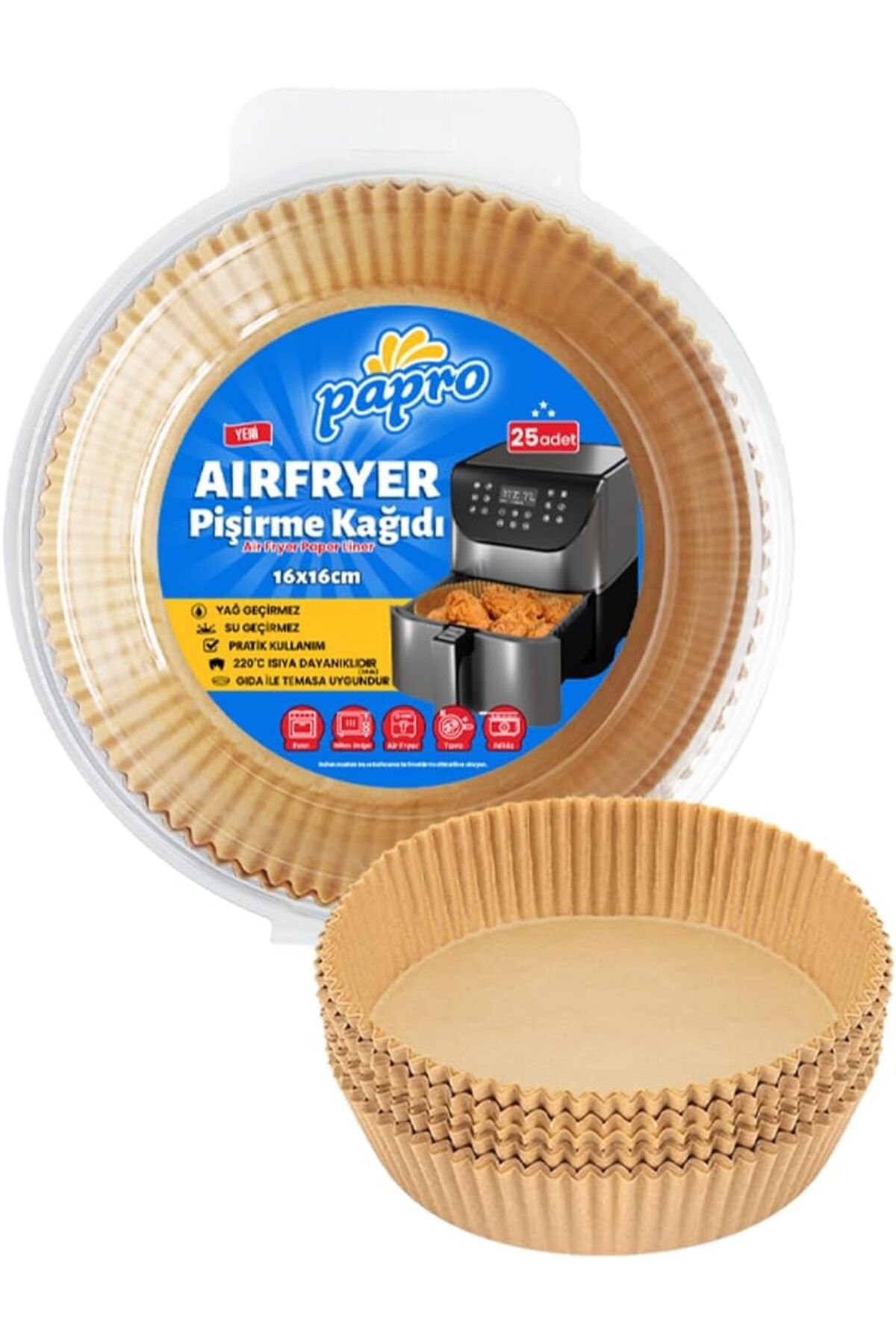 STOREMAX Airfryer Pişirme Kağıdı,Fritöz Yağlı Kağıdı Tek Kullanımlık Fırın,Fritöz Pi