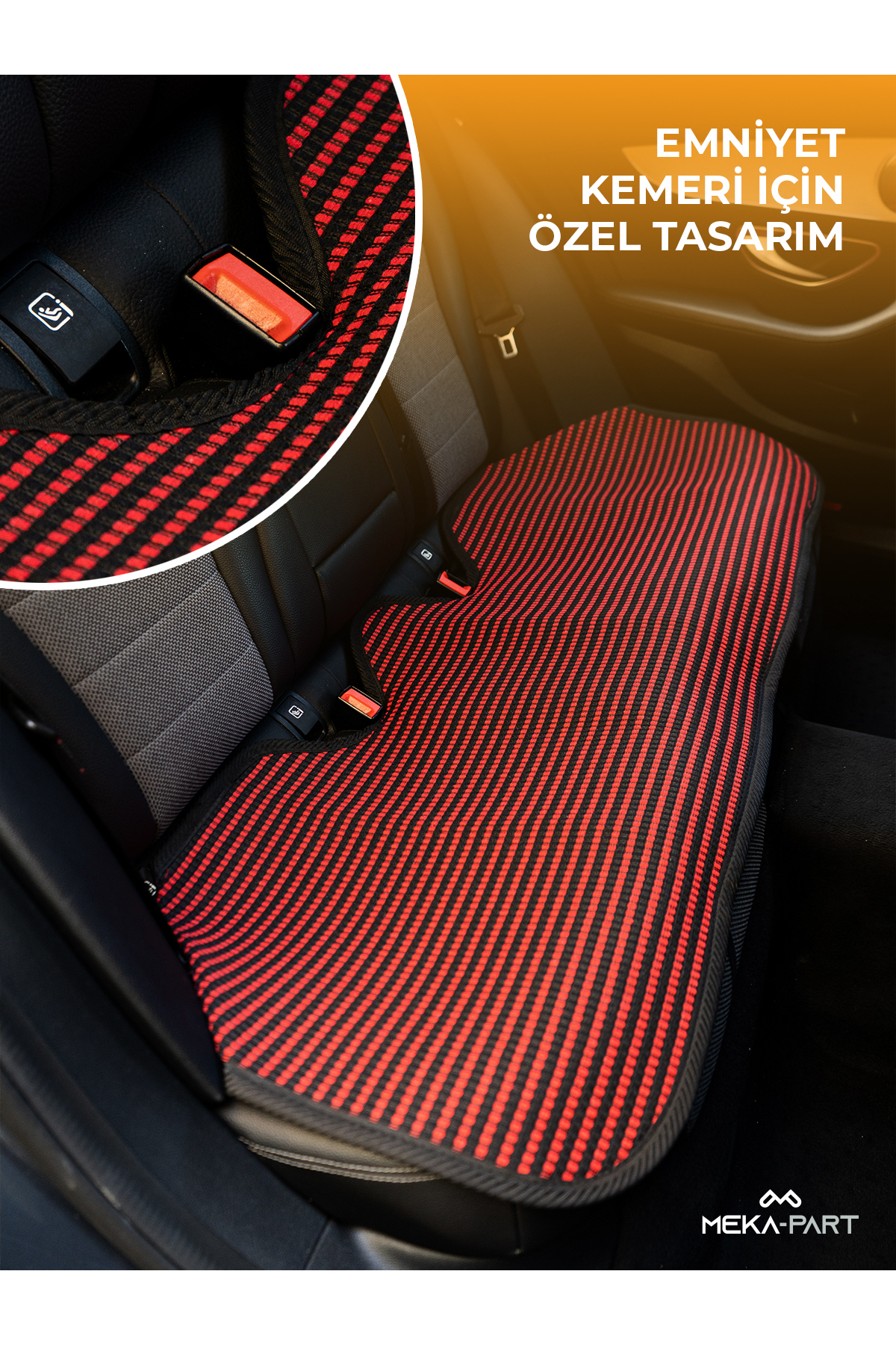 TREND Meka Part Oto Koltuk Koruyucu Kılıf 5 Parça Universal Kırmızı Siyah 2+3 %100 Pamuk fotoğrafı 2 (önizleme)