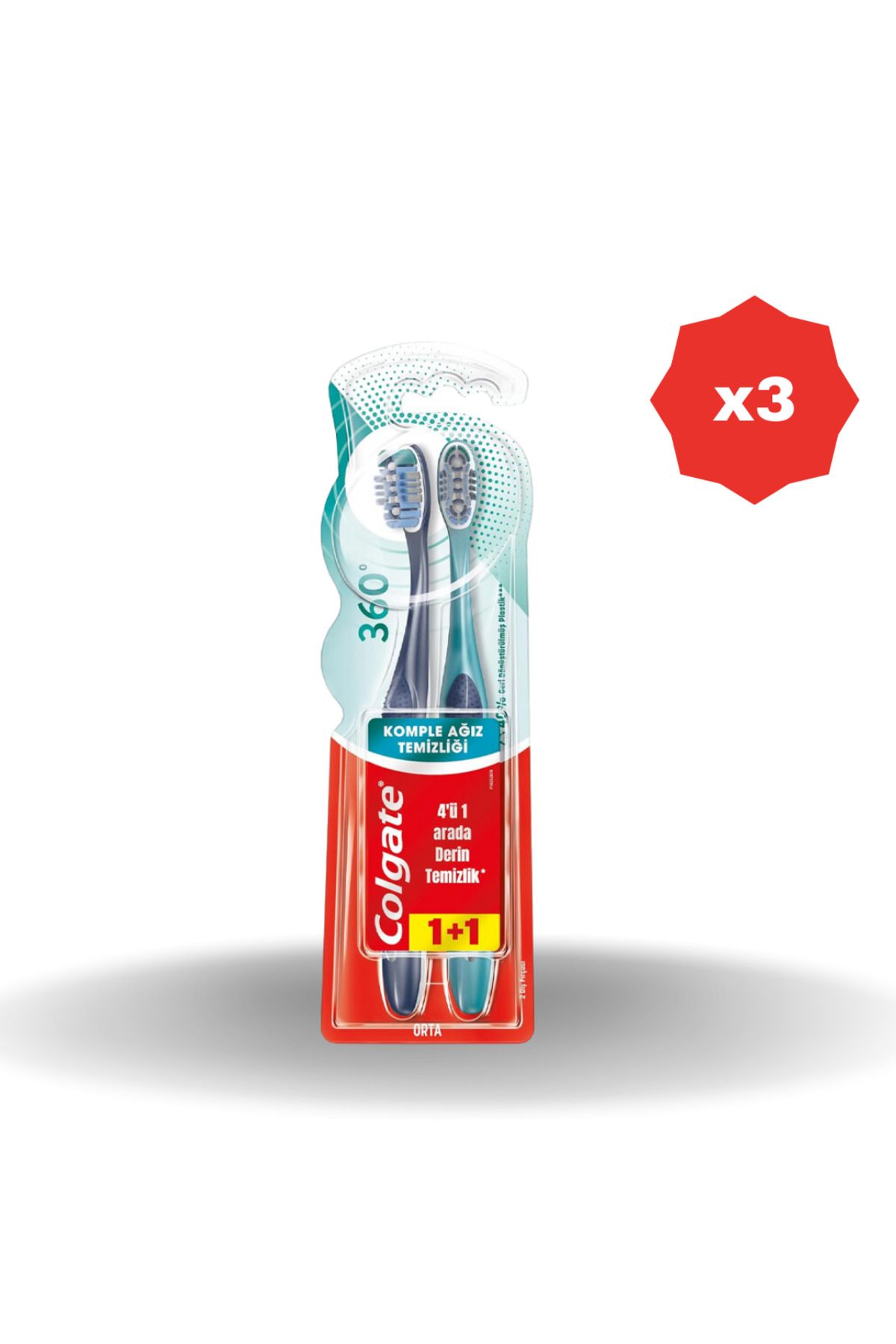 Colgate 360 DİŞ FIRÇASI KOMPLE AĞIZ YUMUŞAK 1+1- (3 ADET)