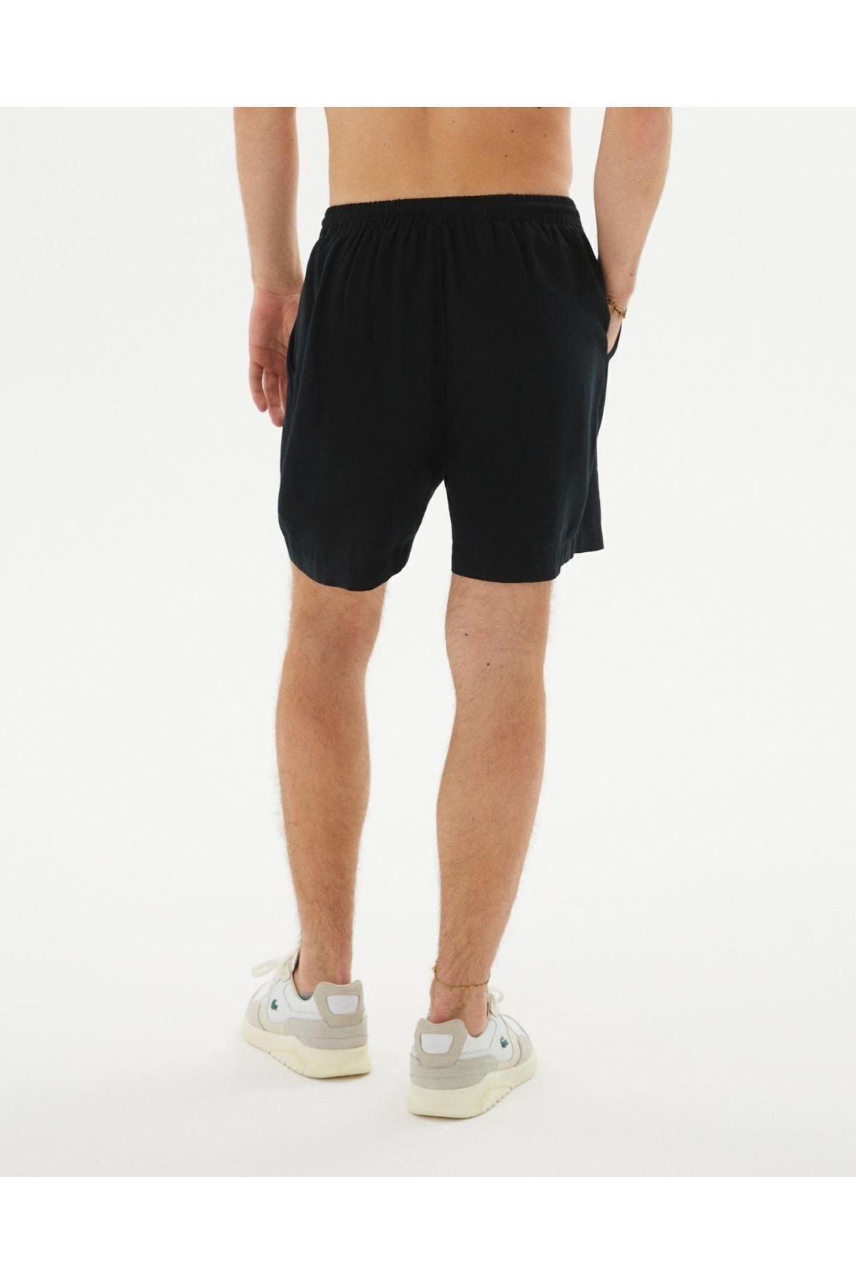 Ayma Active-Black Pocketed Elastic Waist Lace-up Yoga Shorts 2