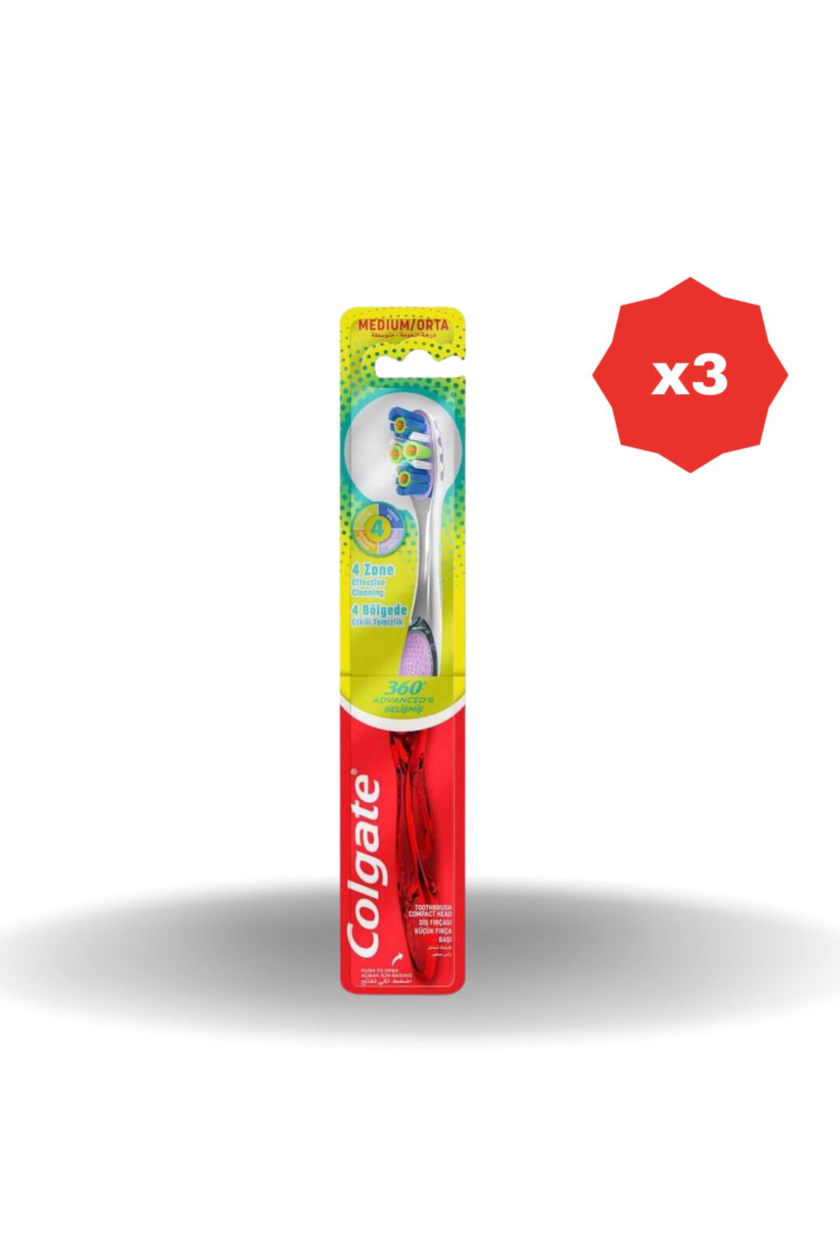 Colgate DİŞ FIRÇASI 360 ADVANCED SİNGLE - (3 ADET)