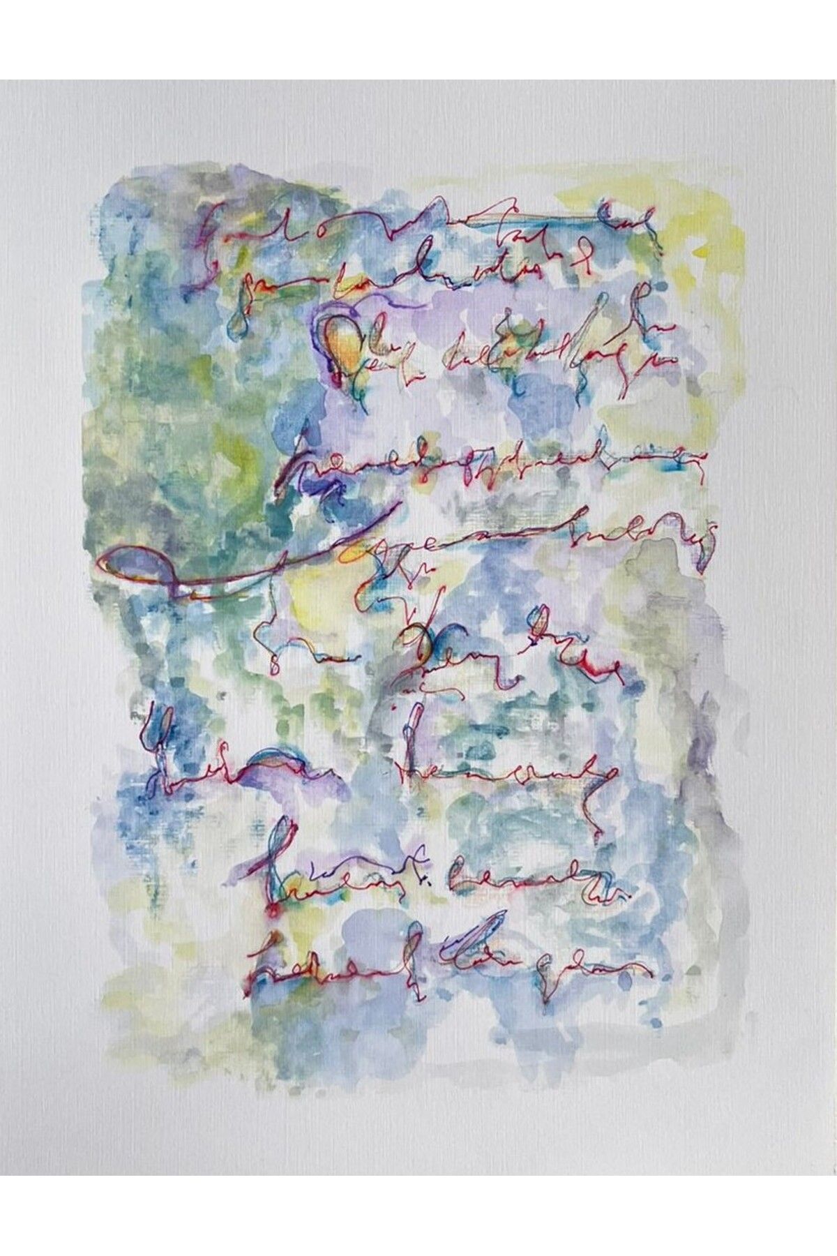 artoloji Gözde Aydın - Asemic 2.13 - 2024 - Kağıt üzerine karışık teknik - 21x28 cm