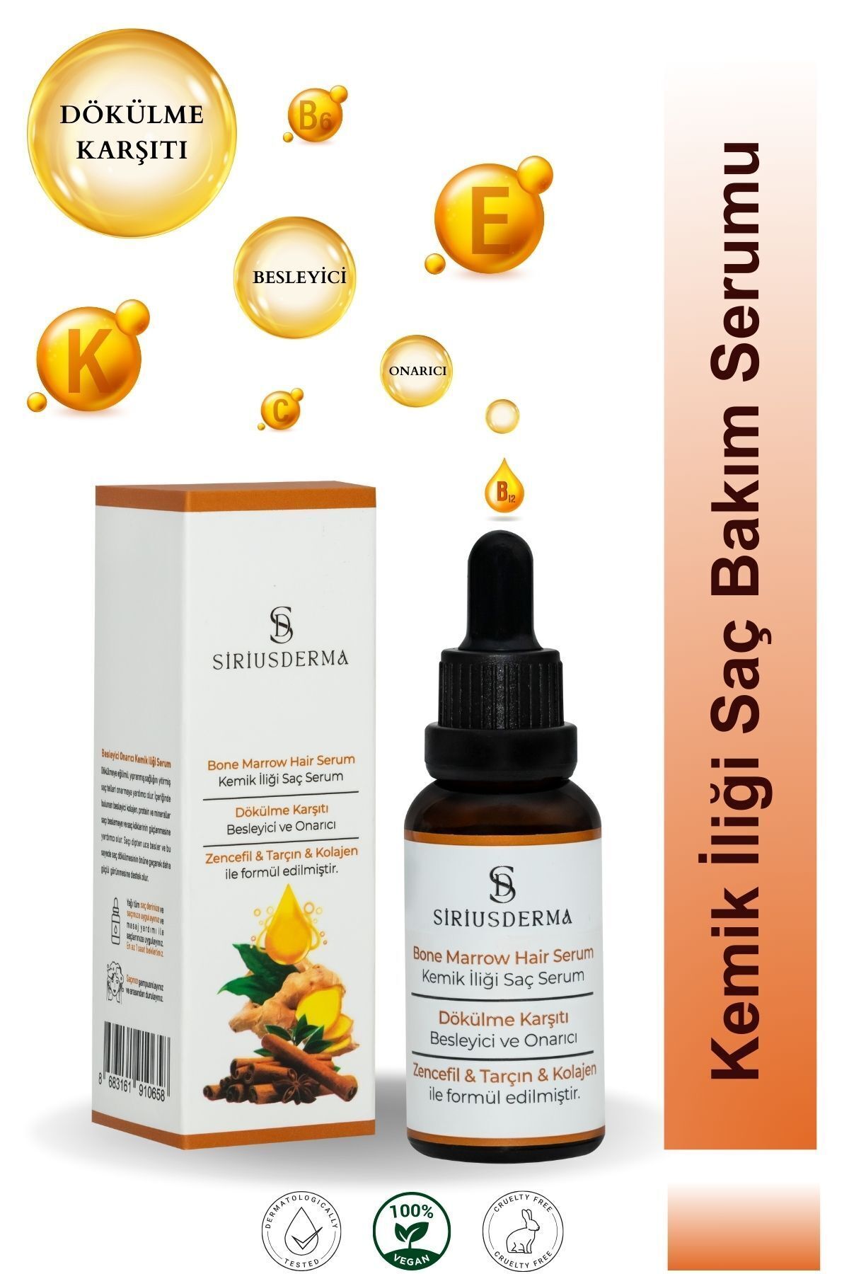 Kemik İliği Saç Bakım Serumu Saç Oluşumunu Destekleyen | Dökülme Karşıtı Kompleks Serum 30 ml — 8683161910658