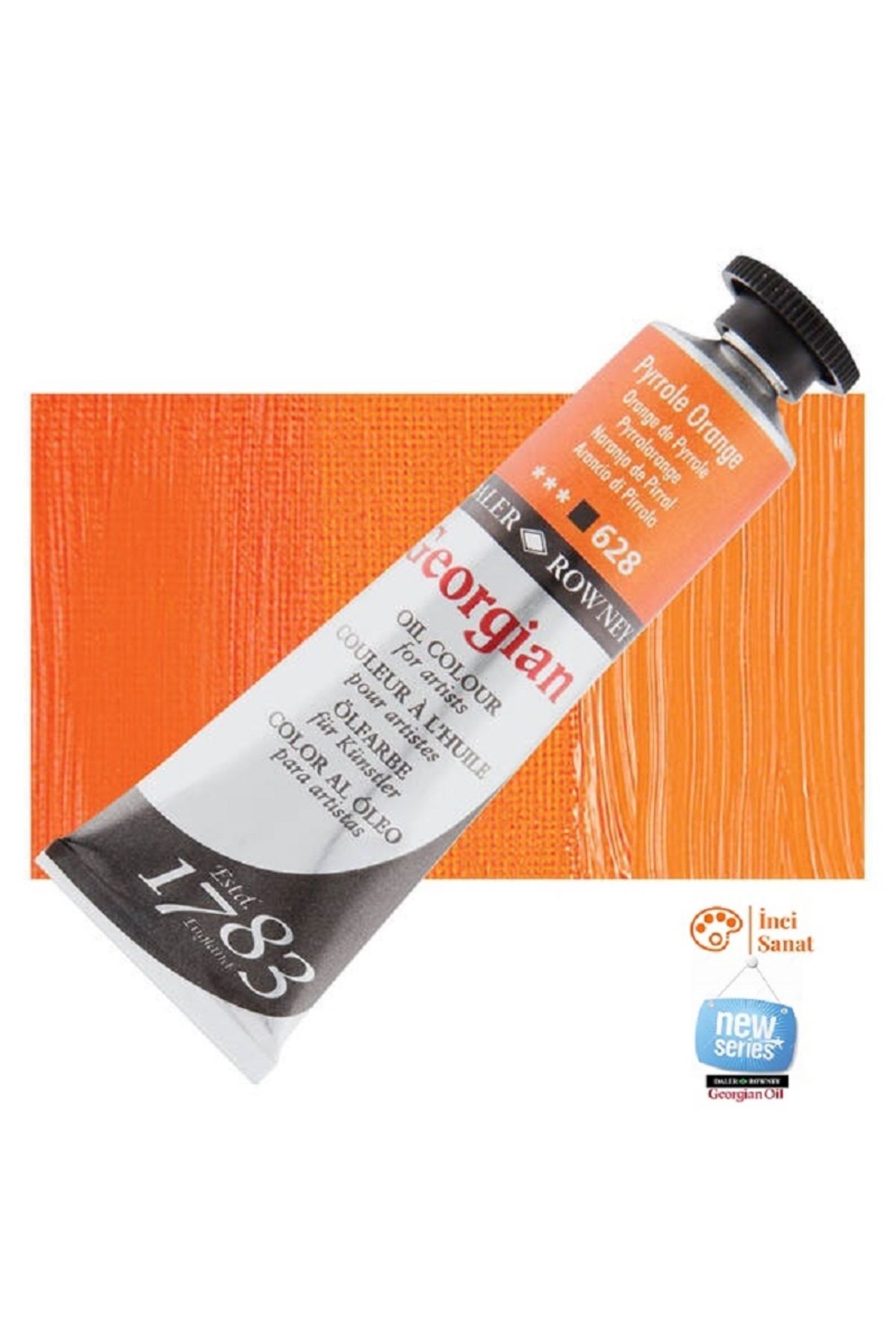 Daler Rowney Georgian N:628 Chrome Orange Deep (Hue) Yağlı Boya 38ml Profesyonel Oil Colour New Series