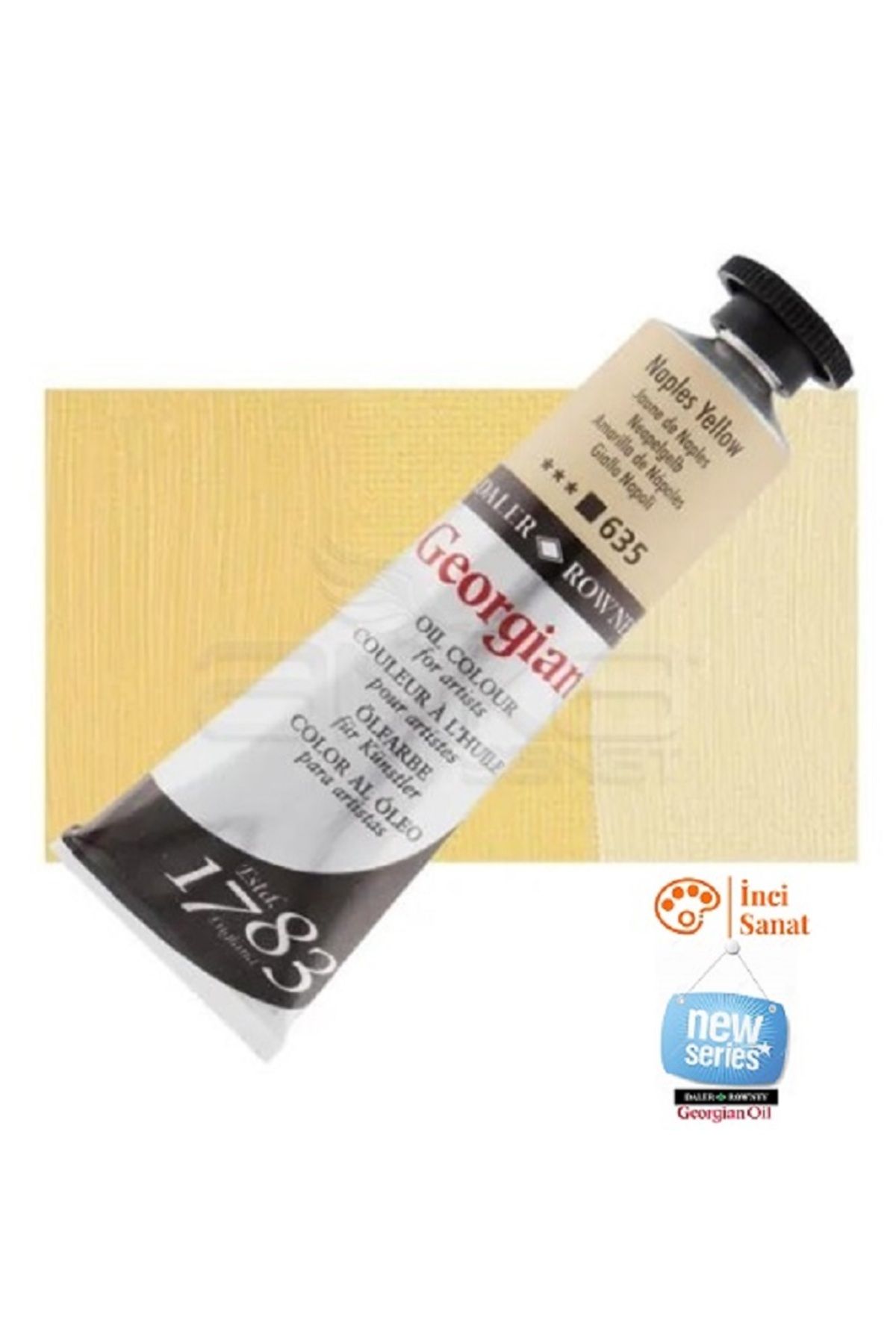 Daler Rowney Georgian N:635 Naples Yellow Yağlı Boya 38ml Profesyonel Oil Colour New Series