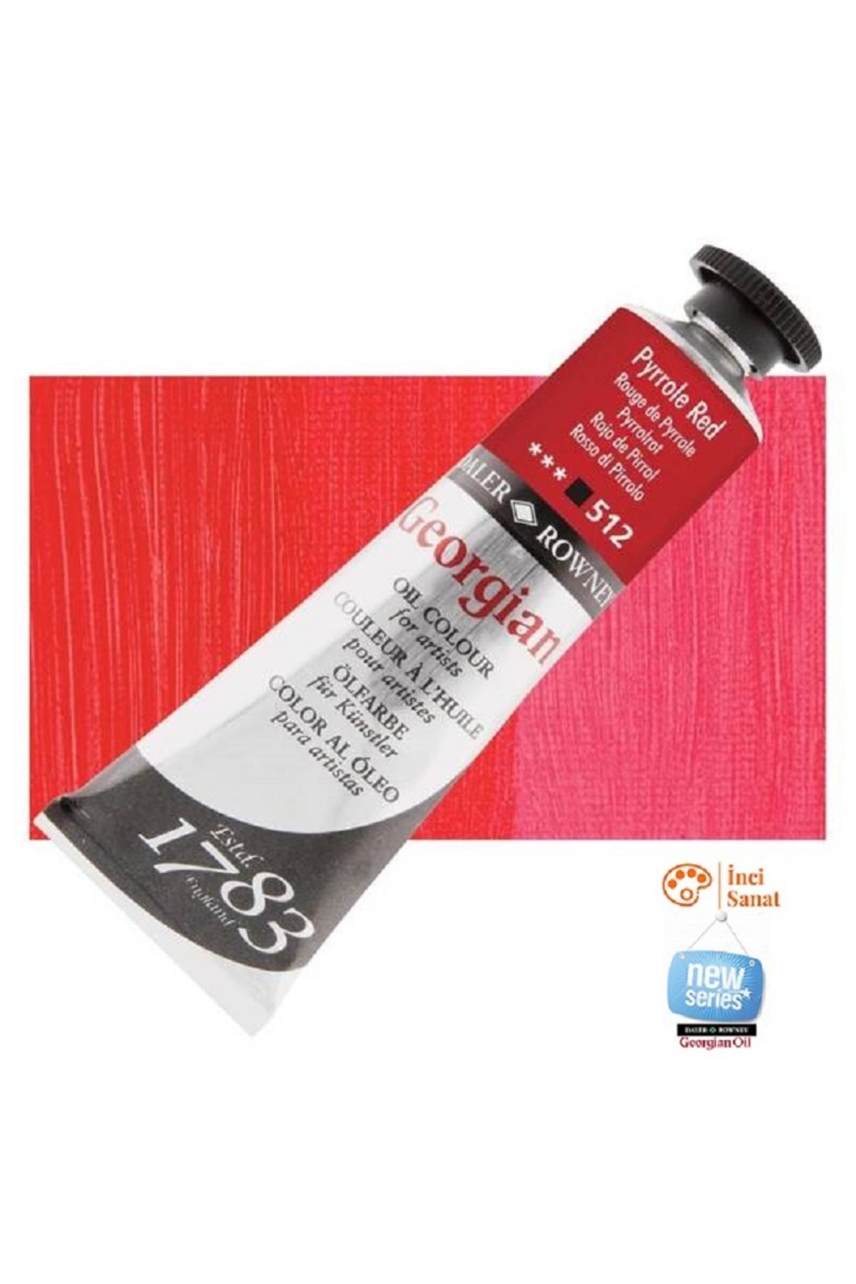 Daler Rowney Georgian N:512 Pyrrole Red Yağlı Boya 38ml Profesyonel Oil Colour New Series