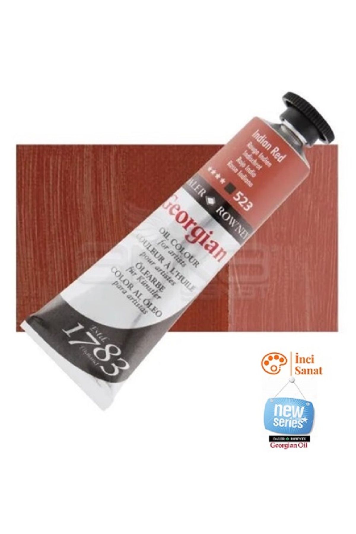 Daler Rowney Georgian N:523 Indian Red Yağlı Boya 38ml Profesyonel Oil Colour New Series