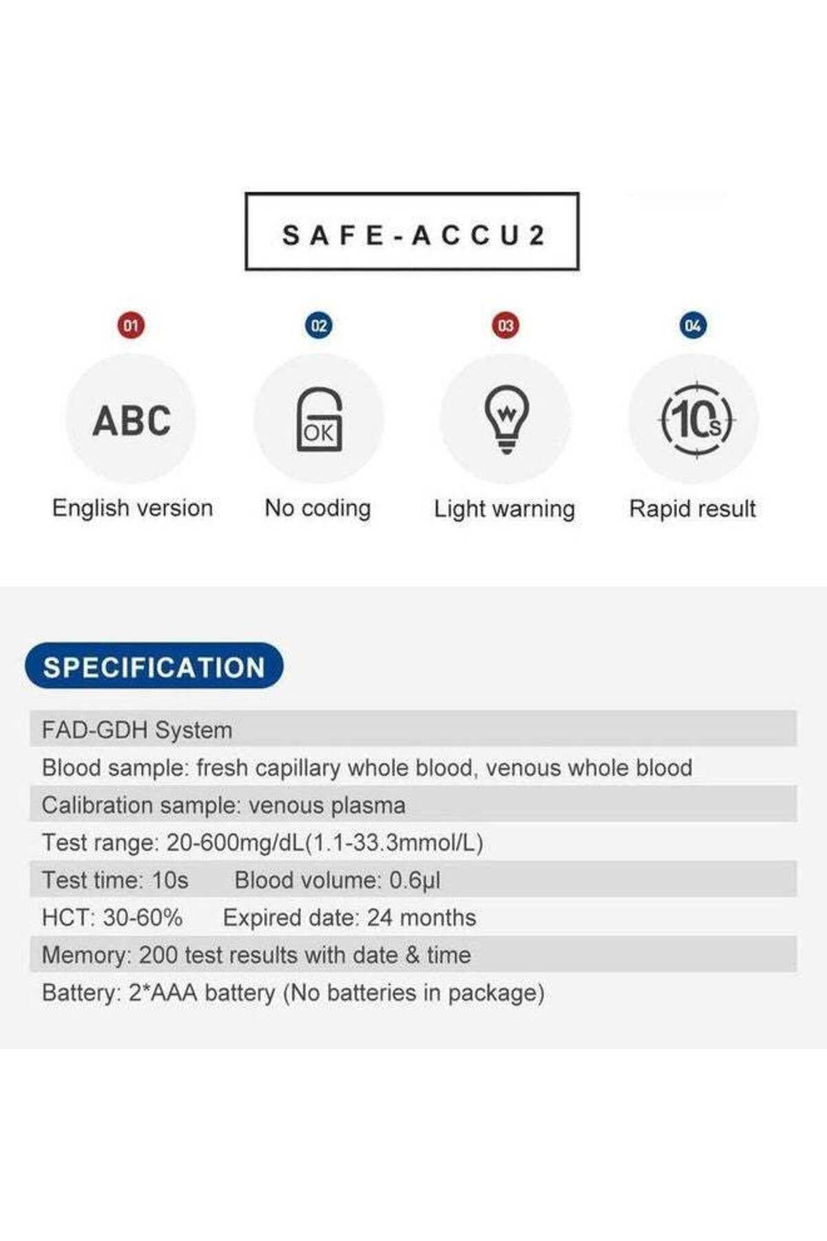 COOYA-Blood Glucose Monitoring System,With 50 Test Strips And Lancets, Suitable for Elderly 5
