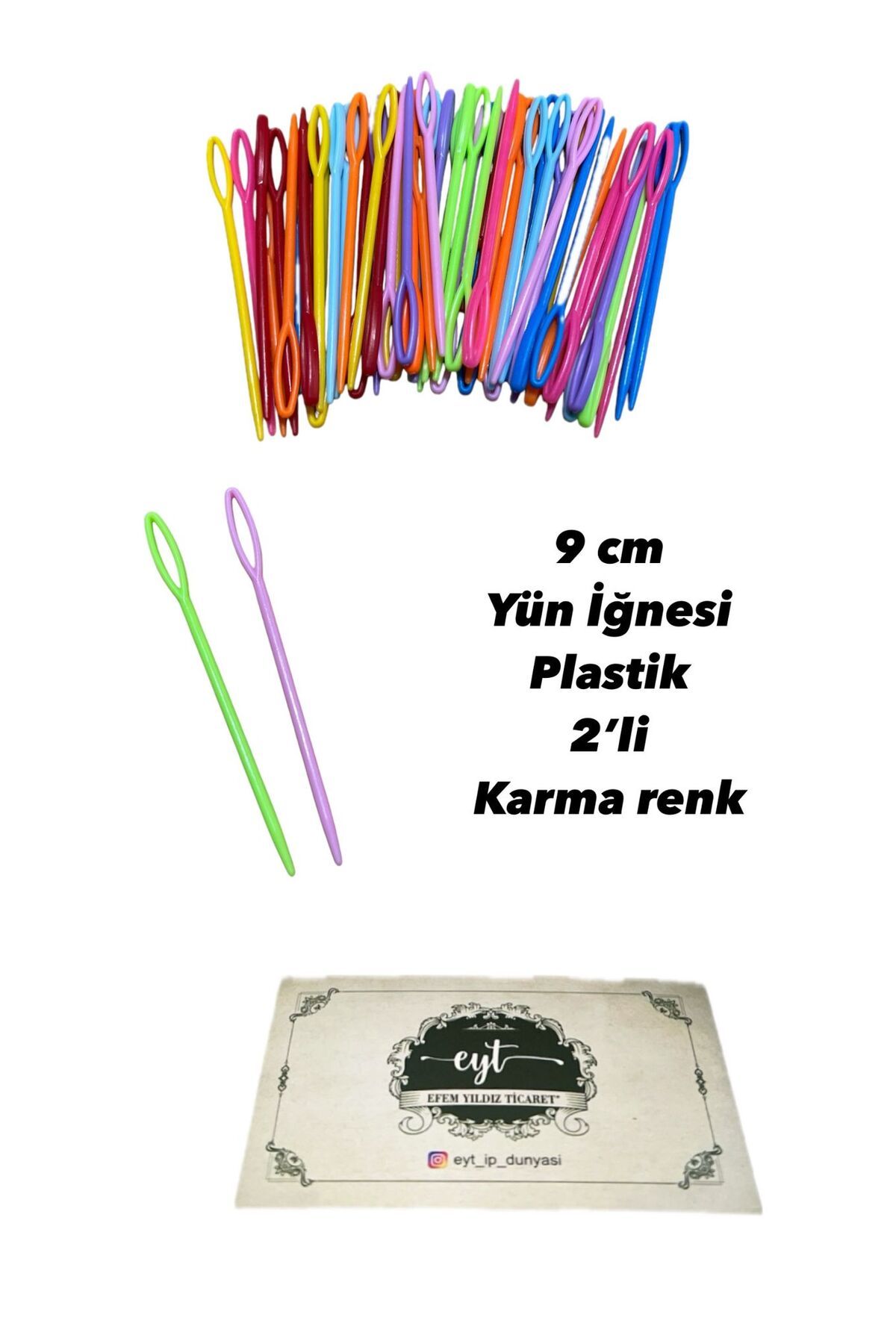 Yıldız Ticaret Plastik Yün İğne Renkli 9CM 2 ADET