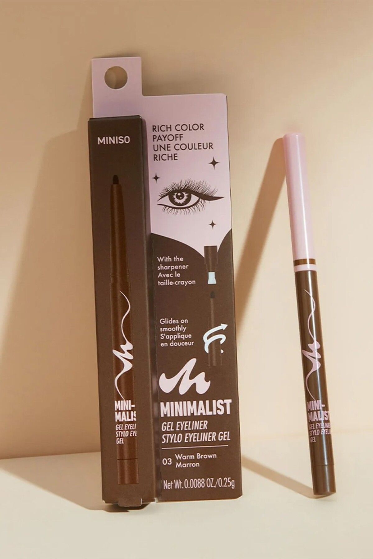 Miniso Minimalist Serisi Jel Eyeliner Kalem (03 Kızıl Kahve)